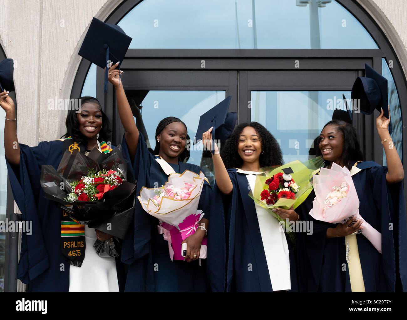 Birmingham City University graduation day, Centenary Square, Birmingham, UK Stock Photo