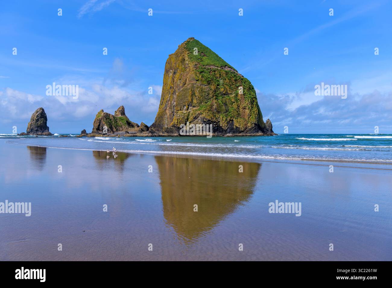 Haystack Rock - A sunny Spring morning view of famous Haystack Rock ...