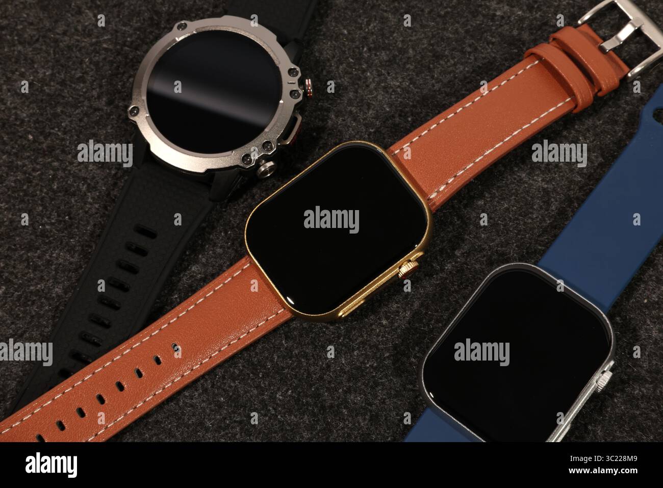 Collection of Smartwatches with Various Straps in Assorted Styles and ...