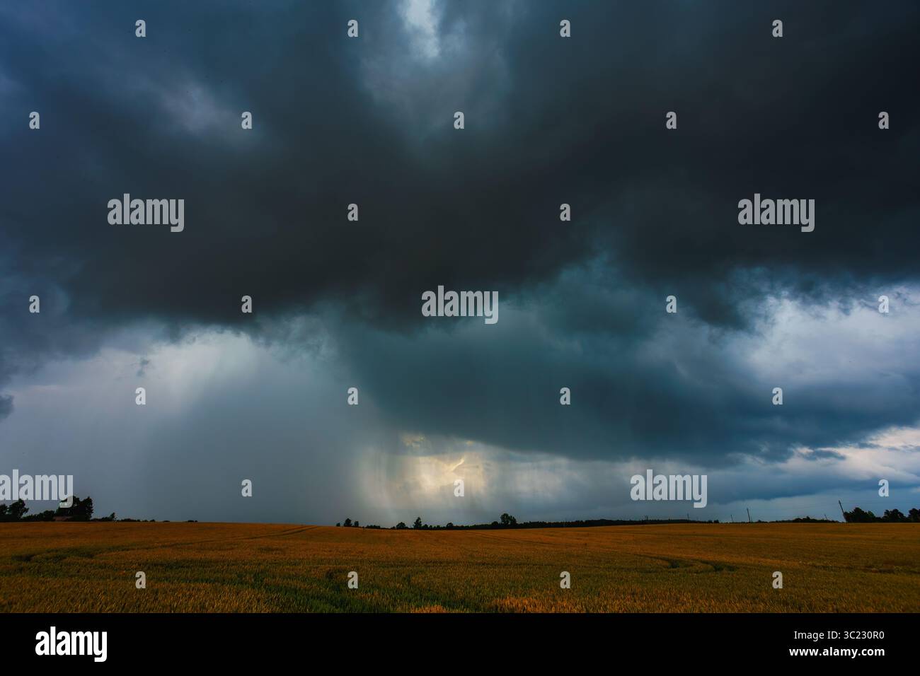 Dramatic storm clouds in the sky, dark severe storm clouds, supercell ...
