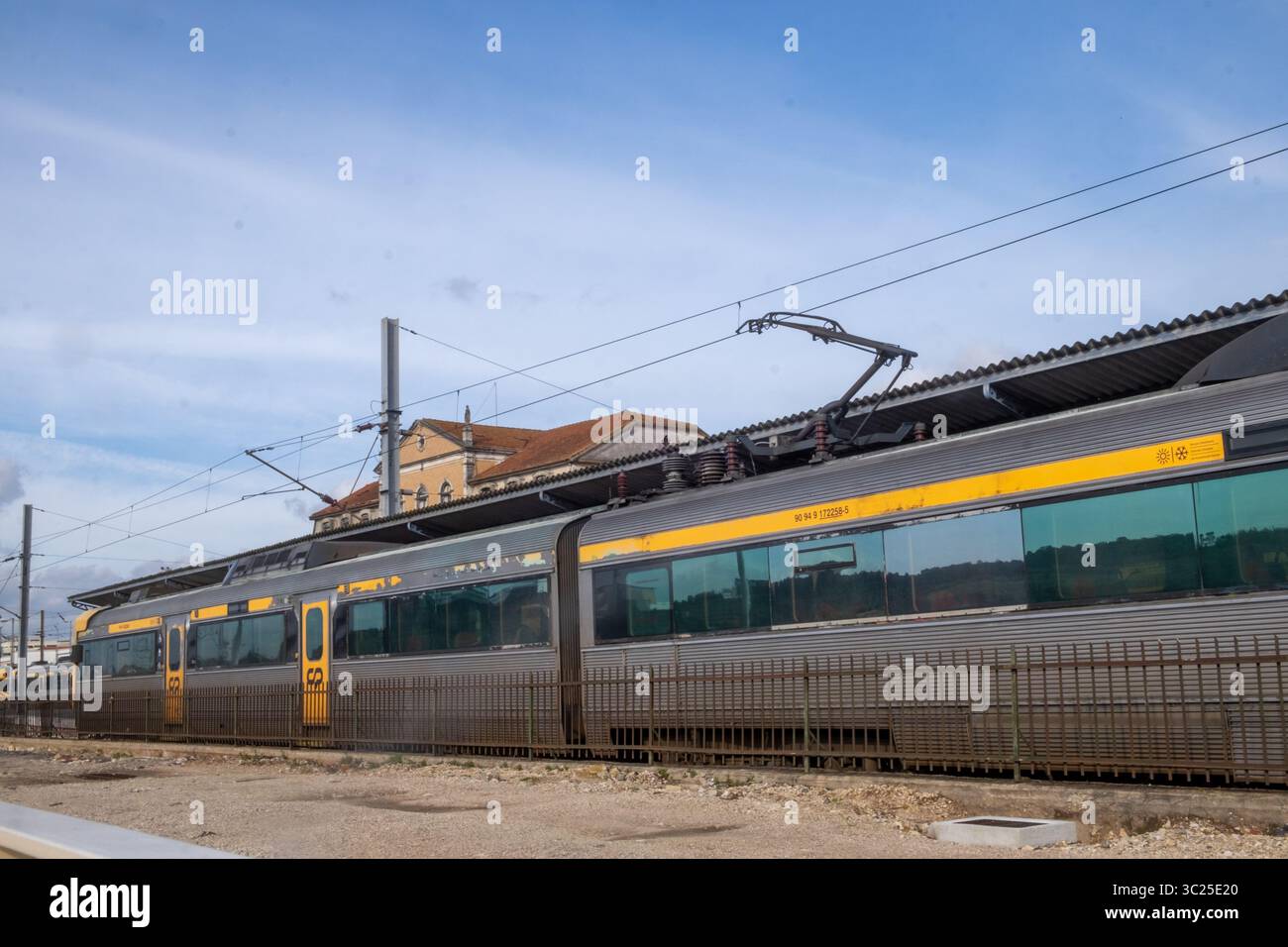 Vintage Train at Station Platform Stock Photo