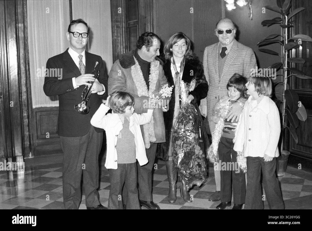 Italian musician Ennio Morricone as the best man at the wedding of ...