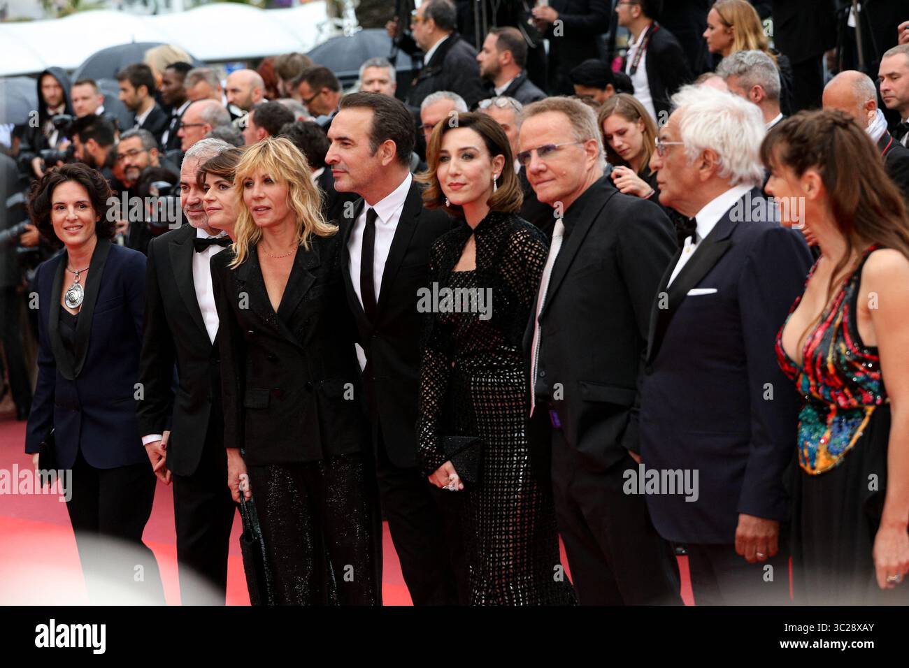 May 18, 2019 - Cannes, France - CANNES - MAY 18:  Mathilde Seignier, Jean Dujardin, Elsa Zilberstein, Christophe Lambert, Gerard Darmon, Irene Jacob and Audrey Dana  arrives to the premiere of '' LES PLUS BELLES ANNEÌES Dâ€™UNE VIE  '' during the 2019 Cannes Film Festival on May 18, 2019 at Palais des Festivals in Cannes, France. (Credit Image: © Imagespace via ZUMA Wire) Stock Photo