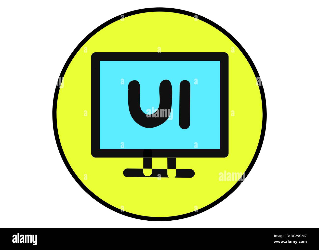 User Interface (UI) design concept, featuring a stylized monitor ...