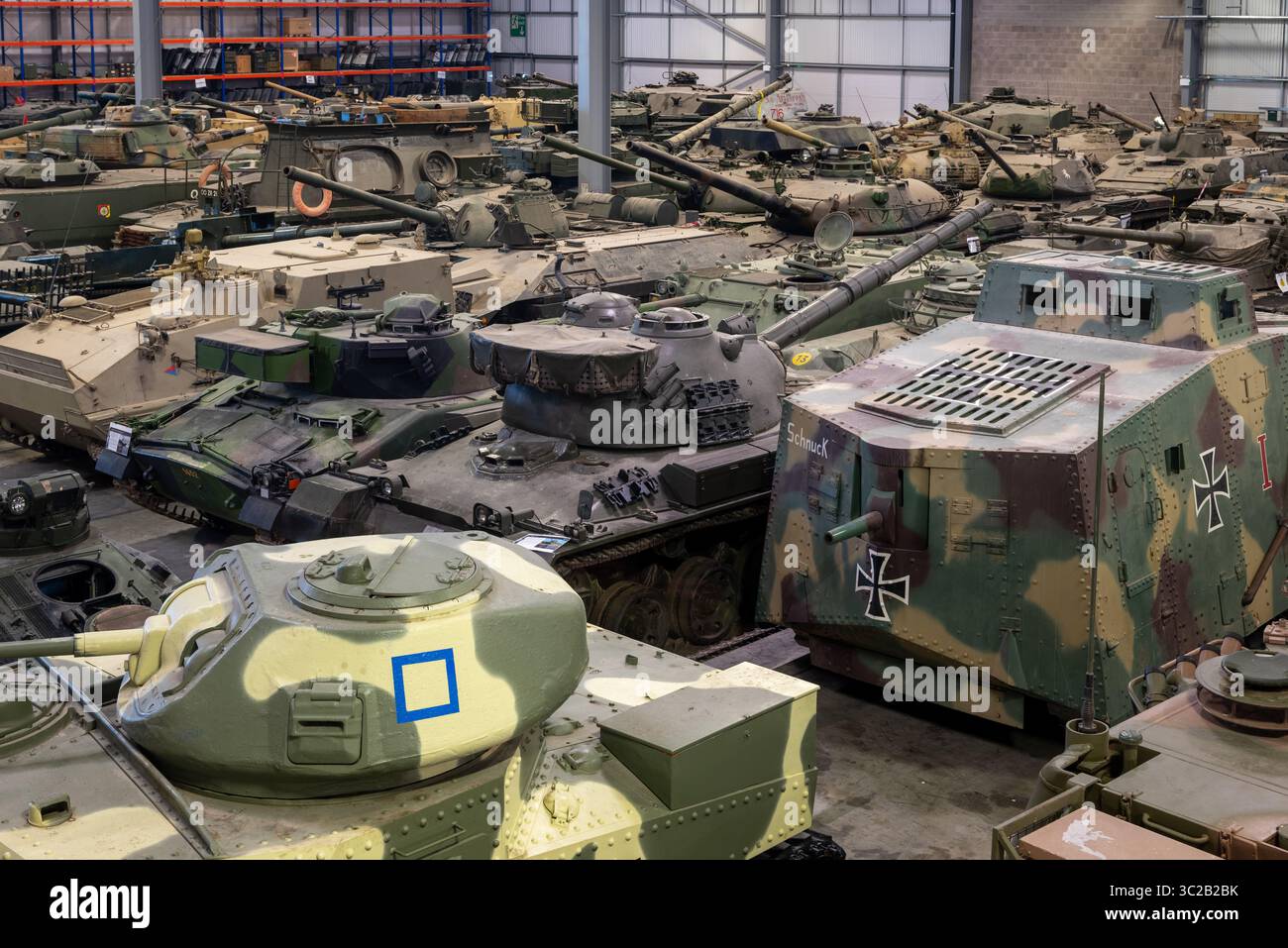 Inside the vehicle conservation centre at Bovington tank museum ...