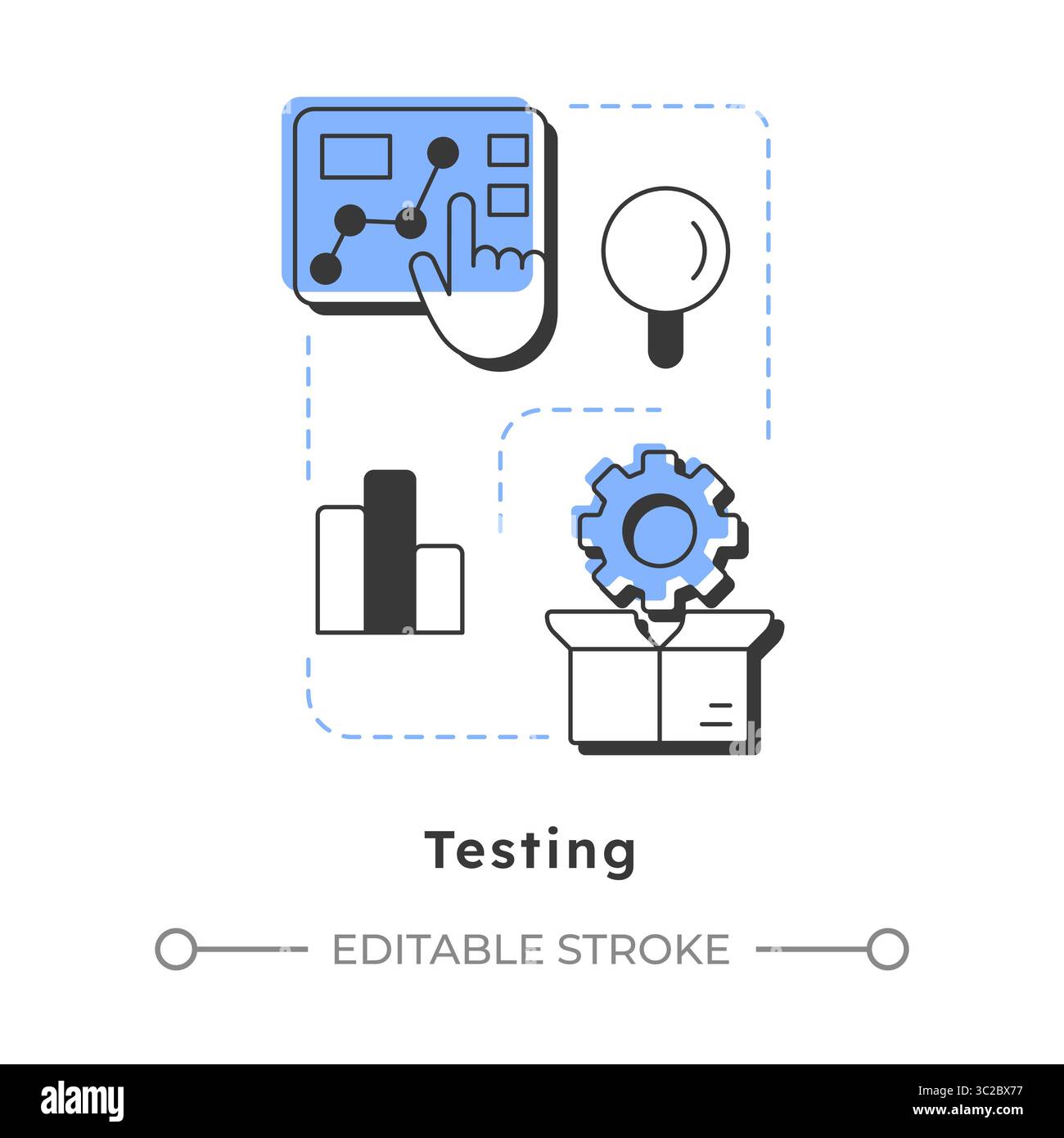 Testing modern linear concept icon Stock Vector