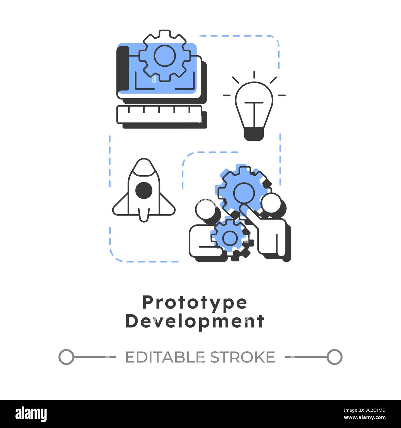 Prototype development modern linear concept icon Stock Vector
