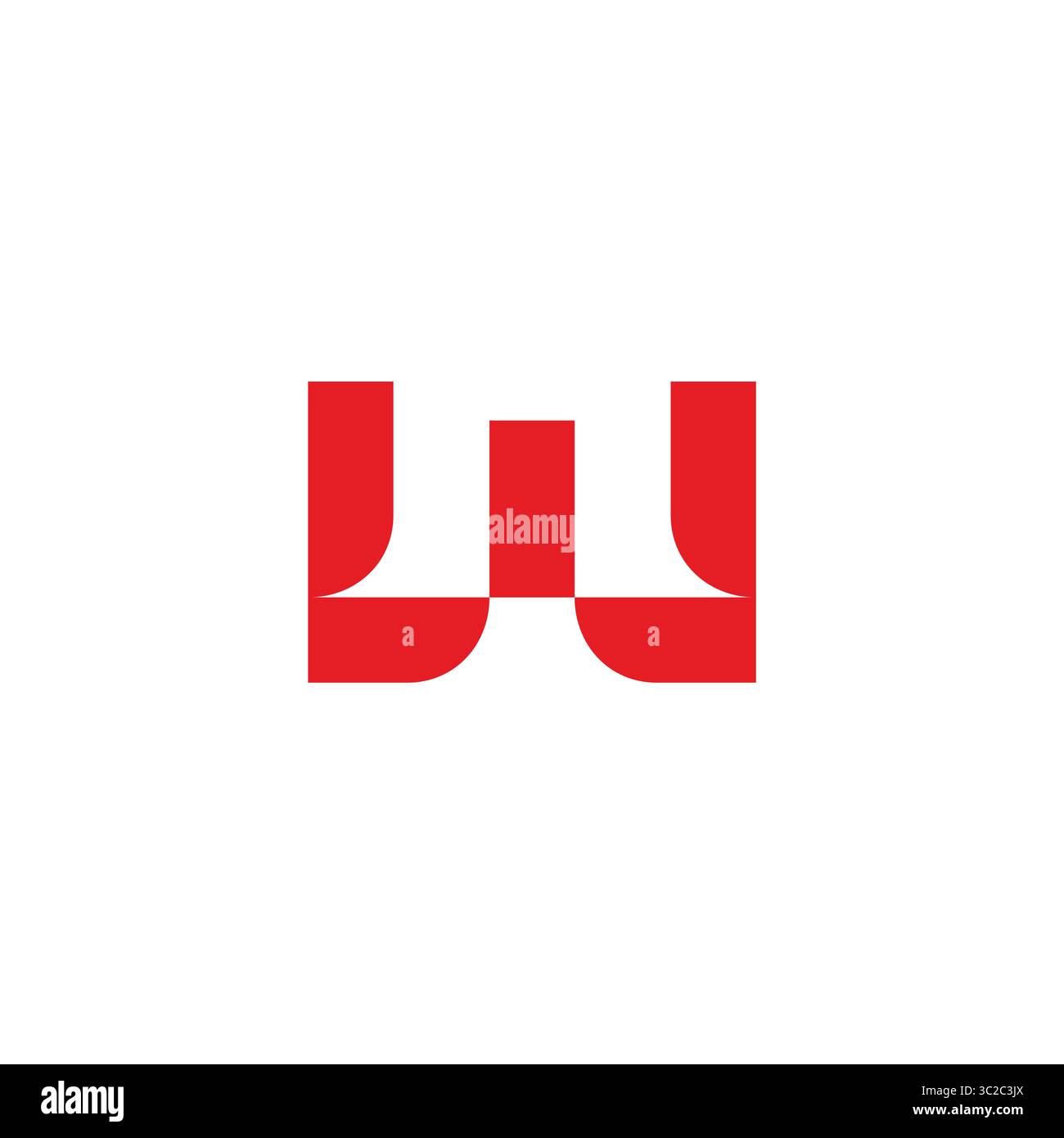 letter w curves simple geometric shape logo vector Stock Vector