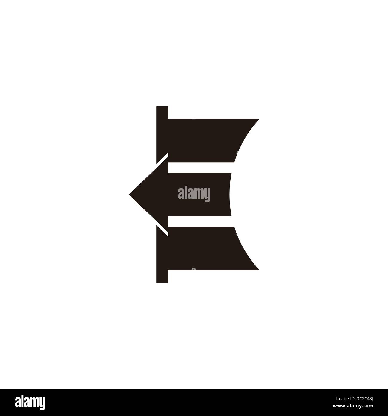 letter e simple geometric motion arrow stripes logo vector Stock Vector