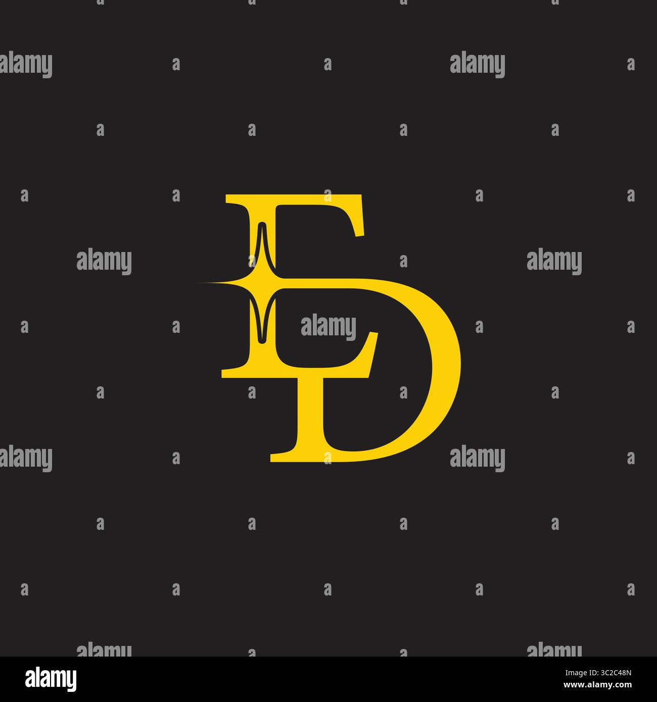 letters ed gold star simple linked logo vector Stock Vector