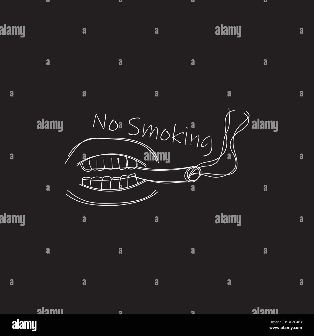 no smoking sketch illustration symbol vector Stock Vector