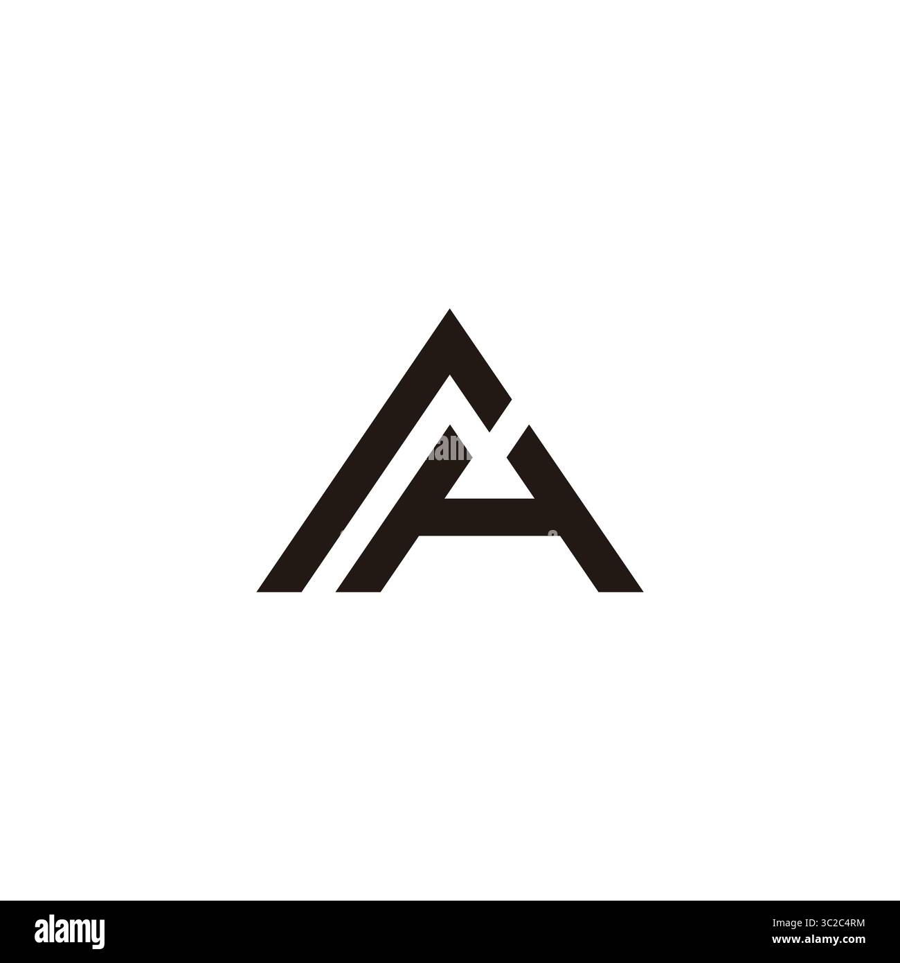 letter ha ah simple triangles geometric linked logo vector Stock Vector