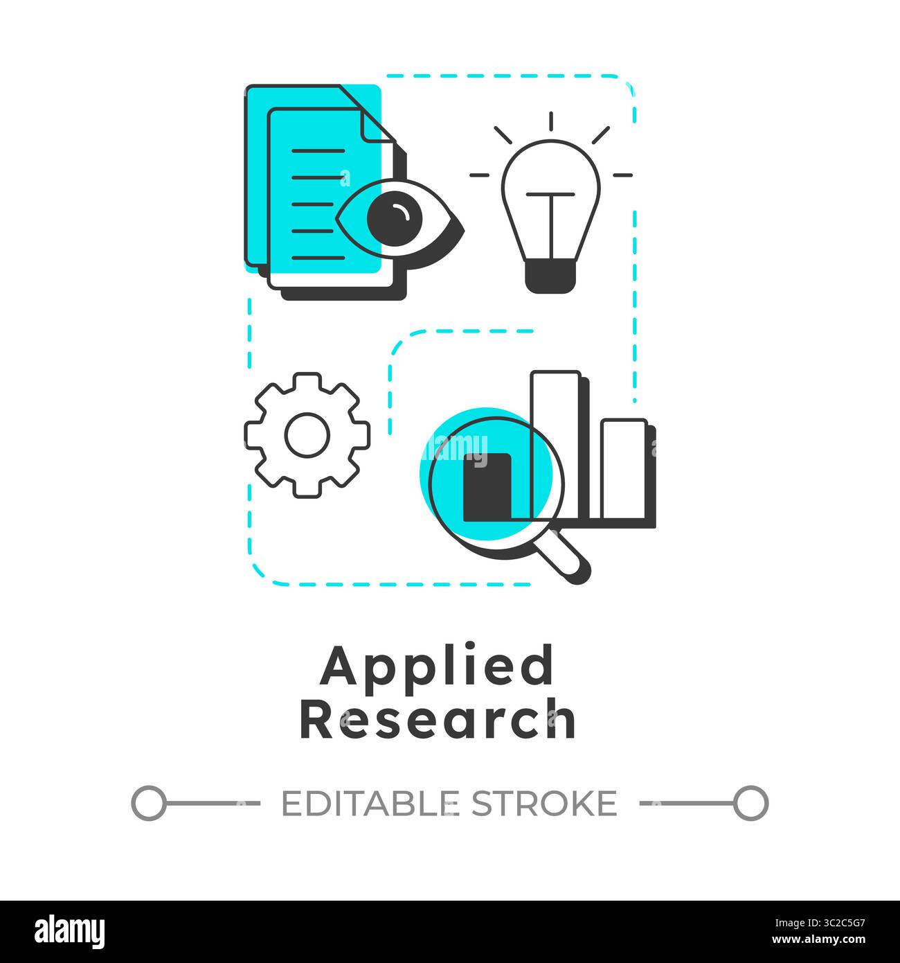 Applied research modern linear concept icon Stock Vector