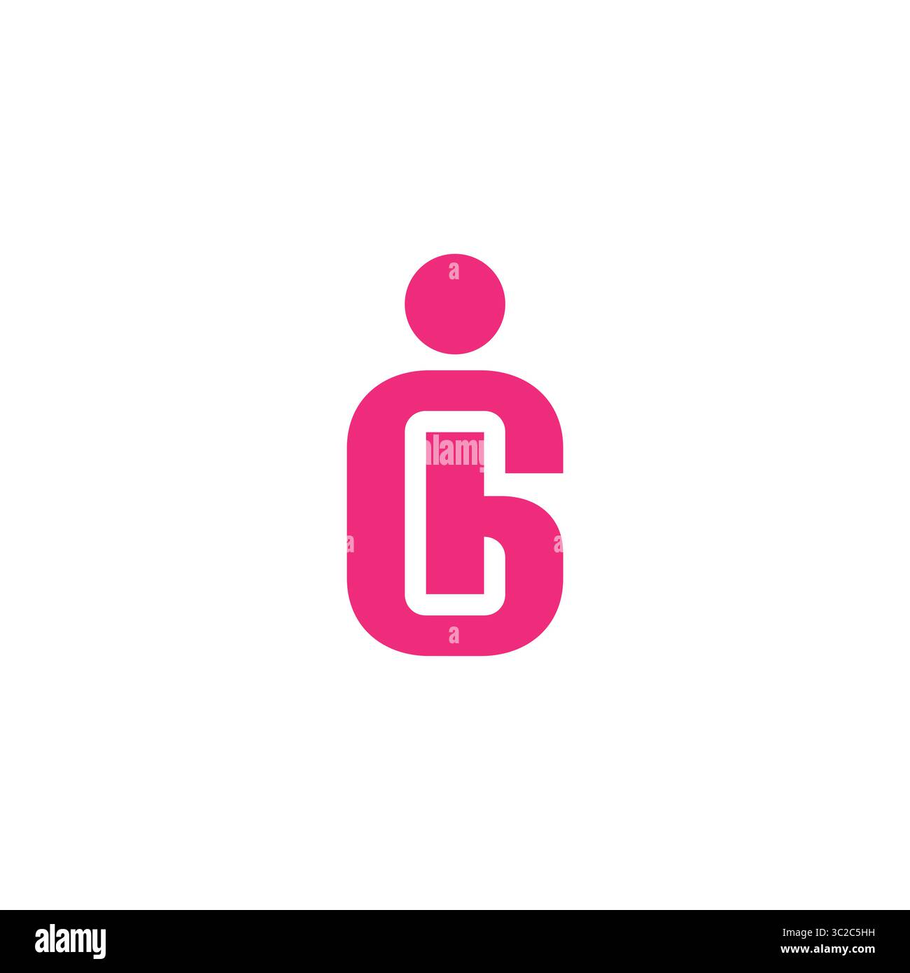 letter ig people simple geometric logo vector Stock Vector