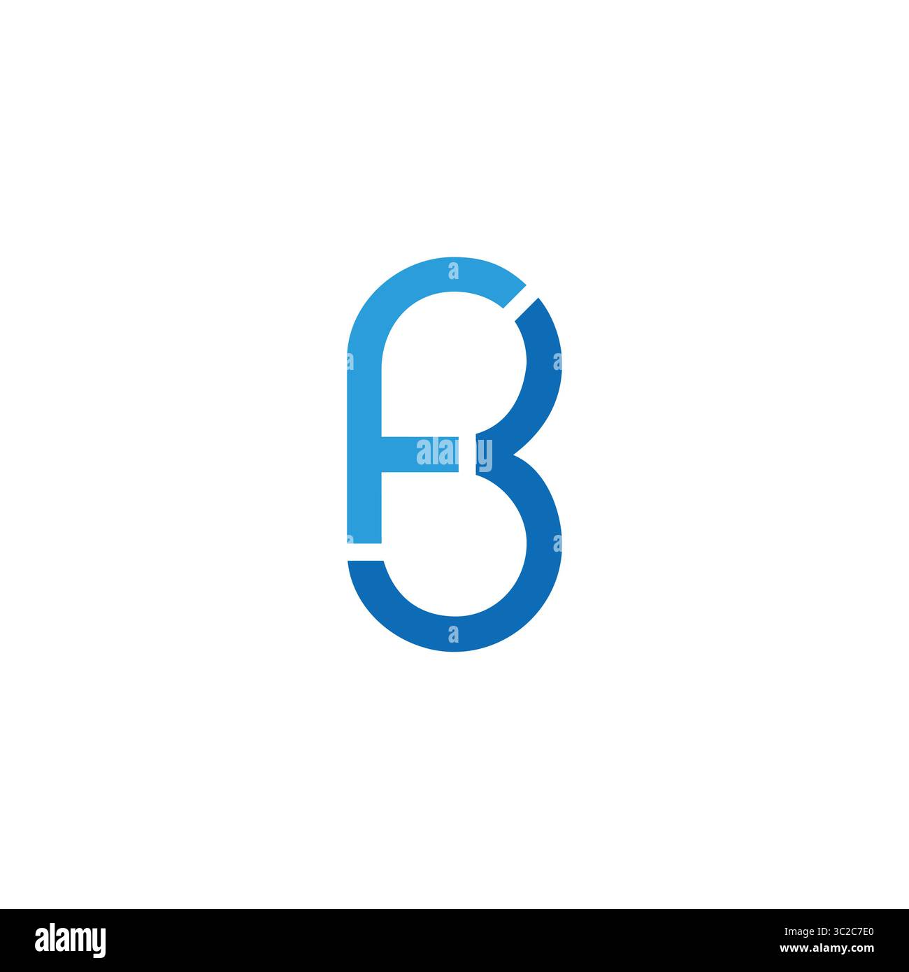 letter fb linked loop lines geometric logo vector Stock Vector