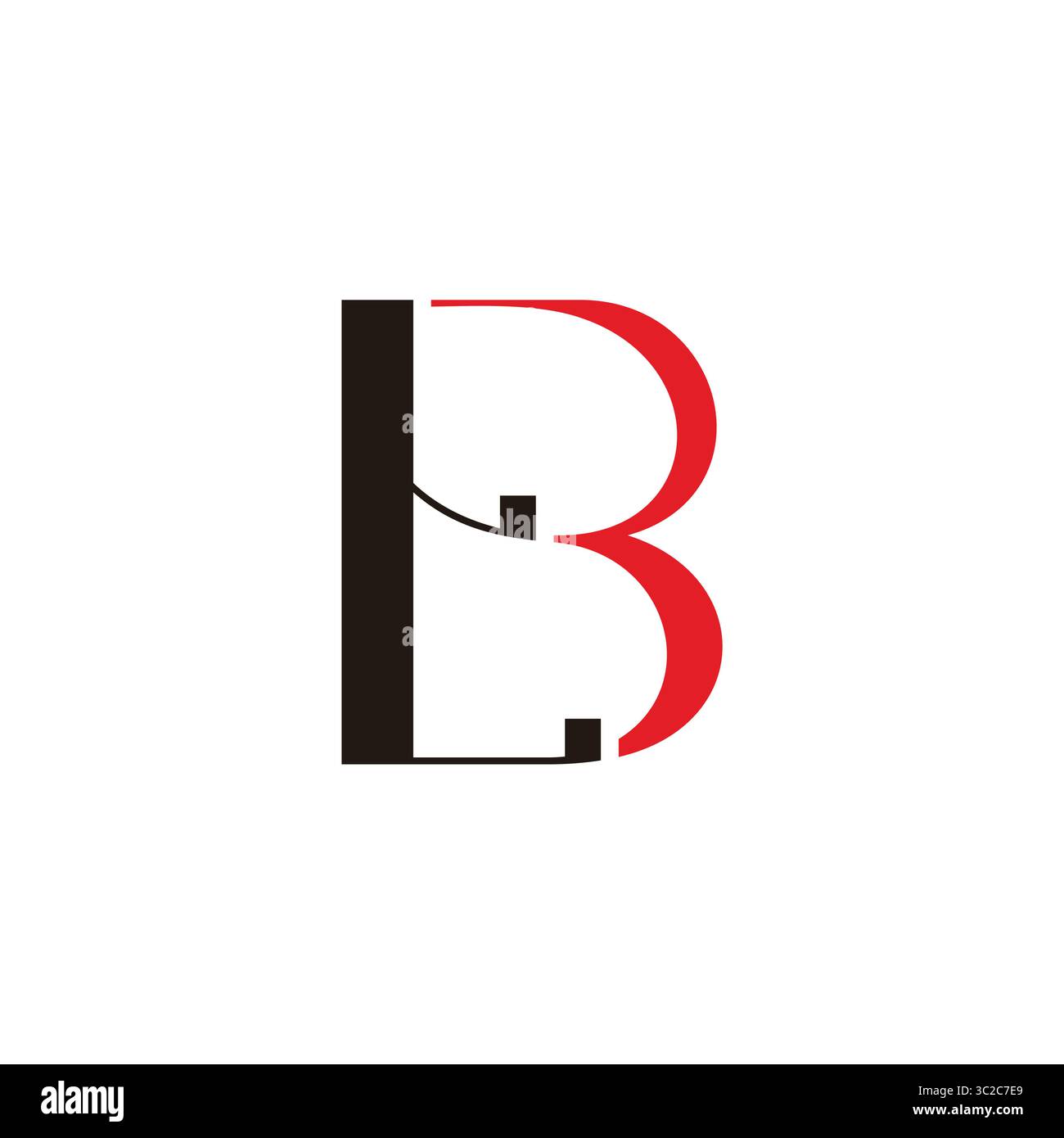 letter tb simple linked colorful font logo vector Stock Vector