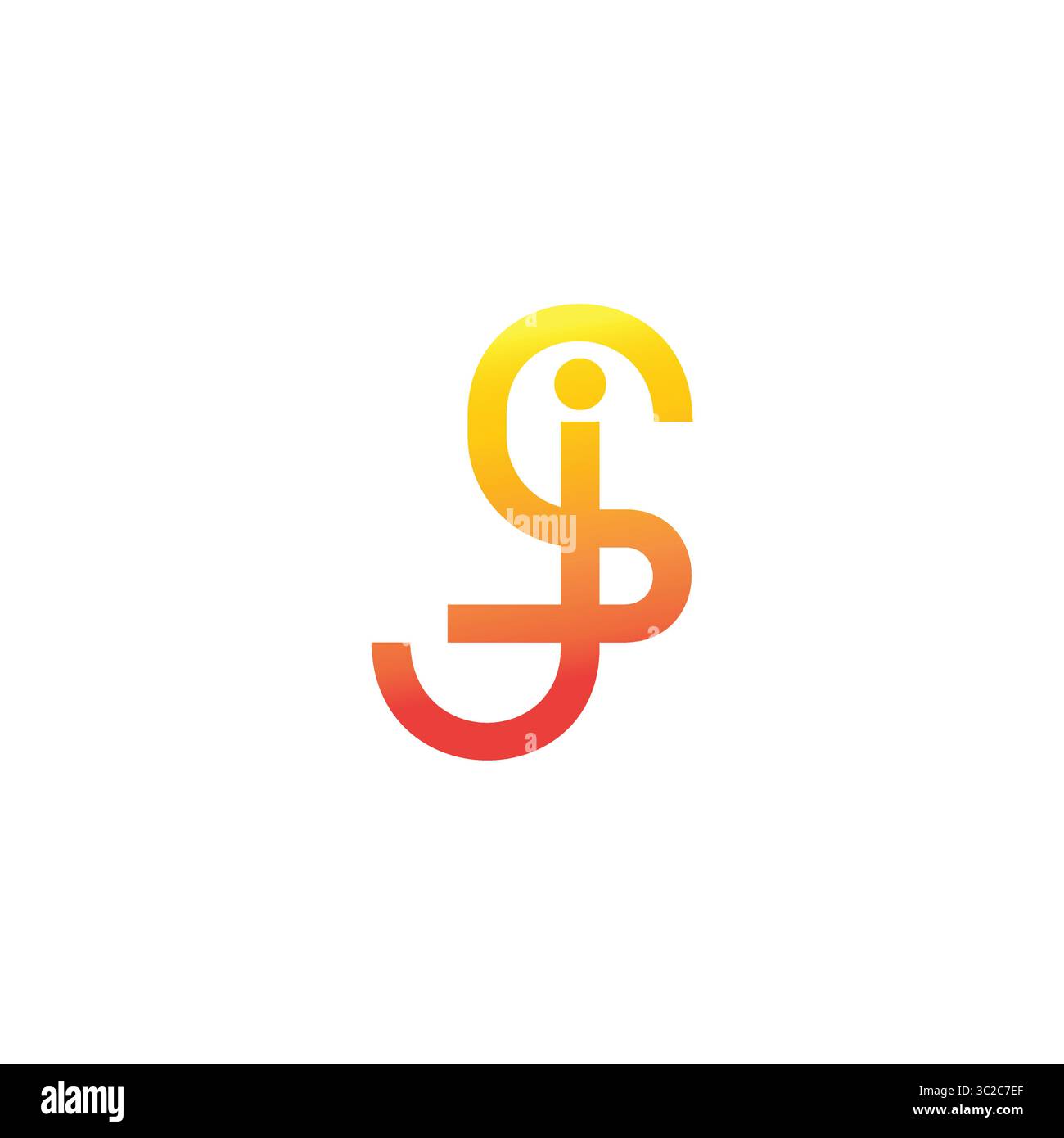 letter js simple unique geometric line gradient logo vector Stock Vector