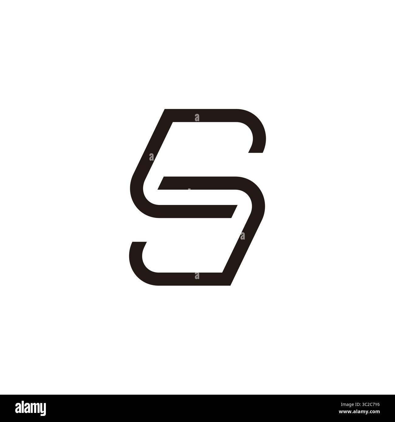 letter cjs simple geometric lines logo vector Stock Vector