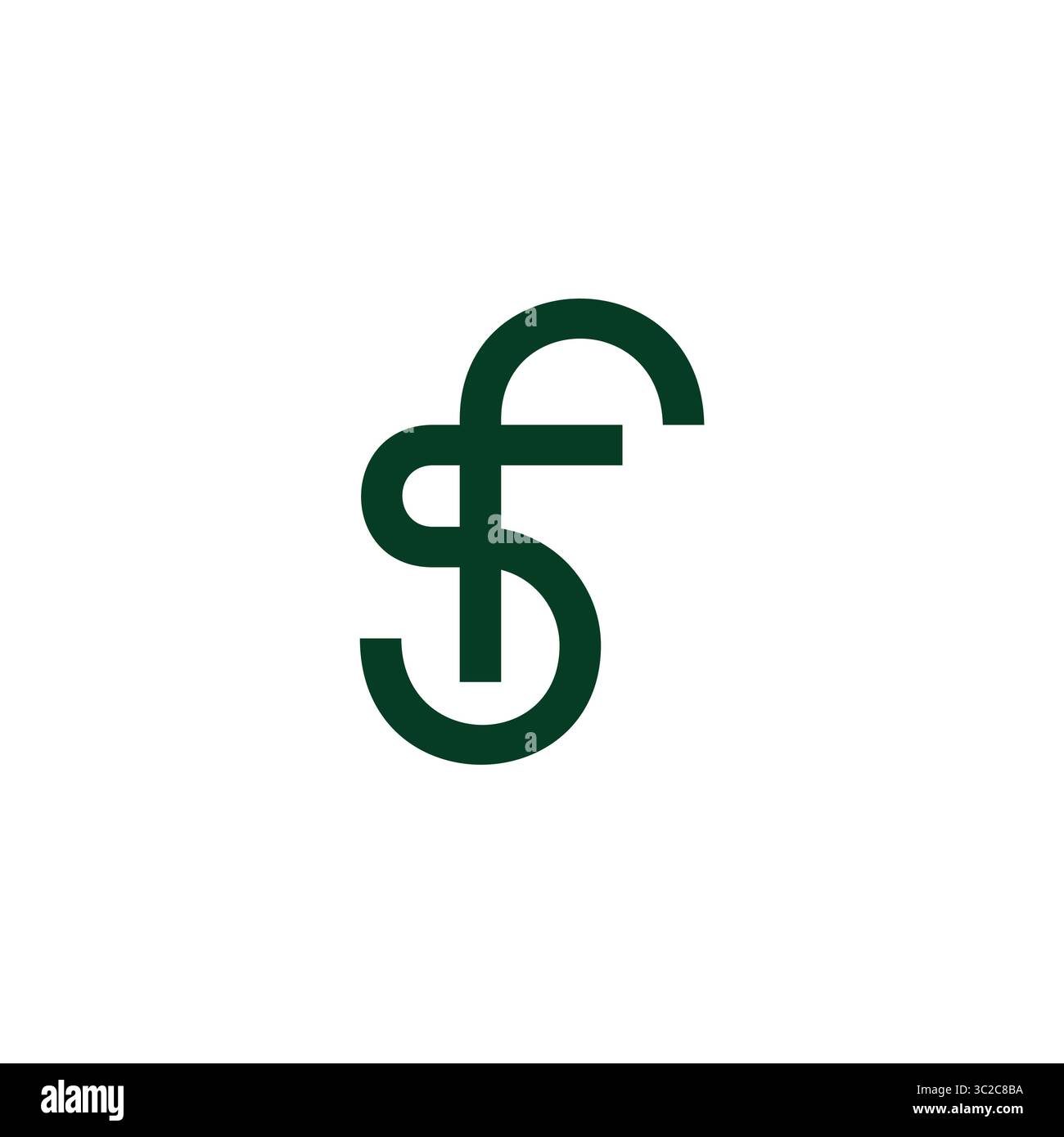 letter sf simple geometric loop lines logo vector Stock Vector
