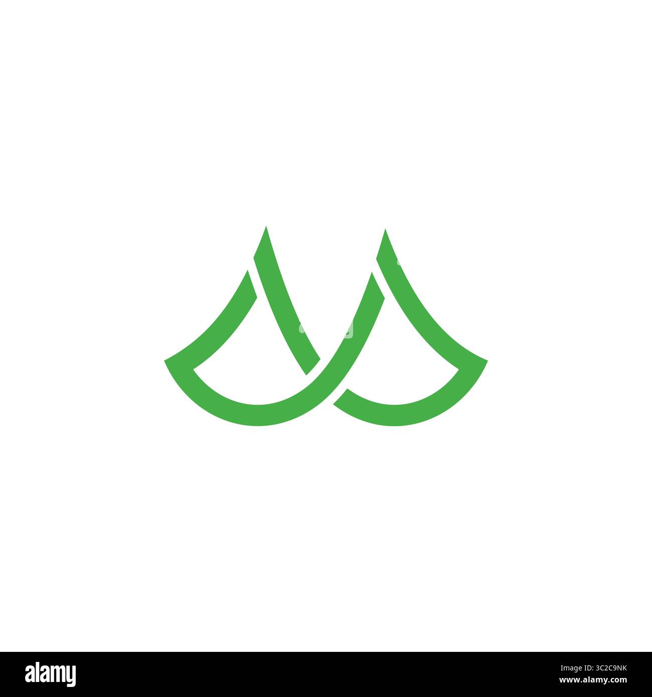 letter m infinity green mountain curves logo vector Stock Vector