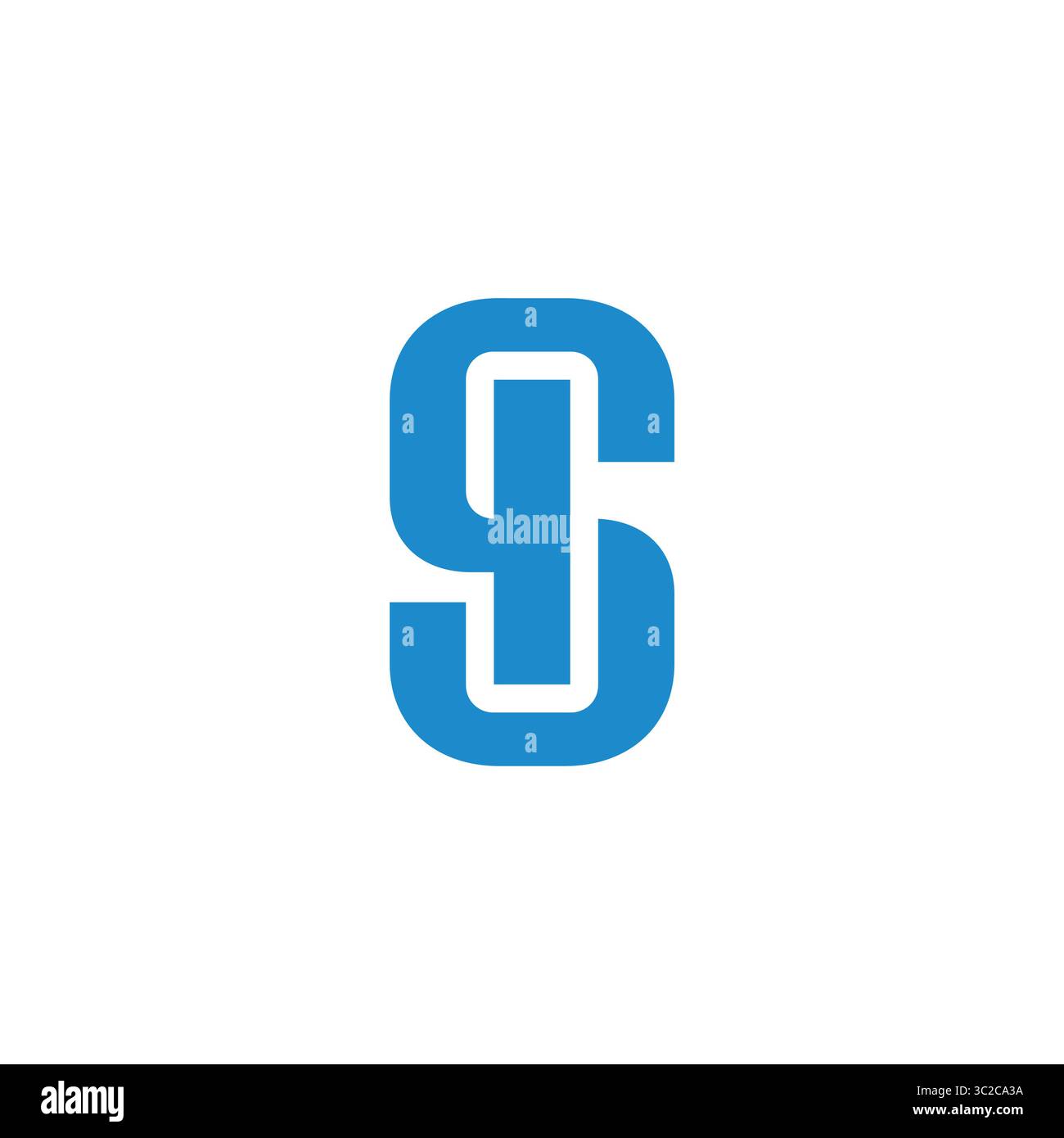letter si simple geometric linked uppercase logo vector Stock Vector