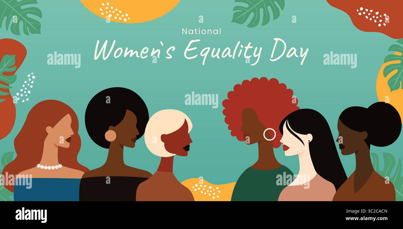 National Womens Equality Day Poster with Female Silhouettes and Exotic ...