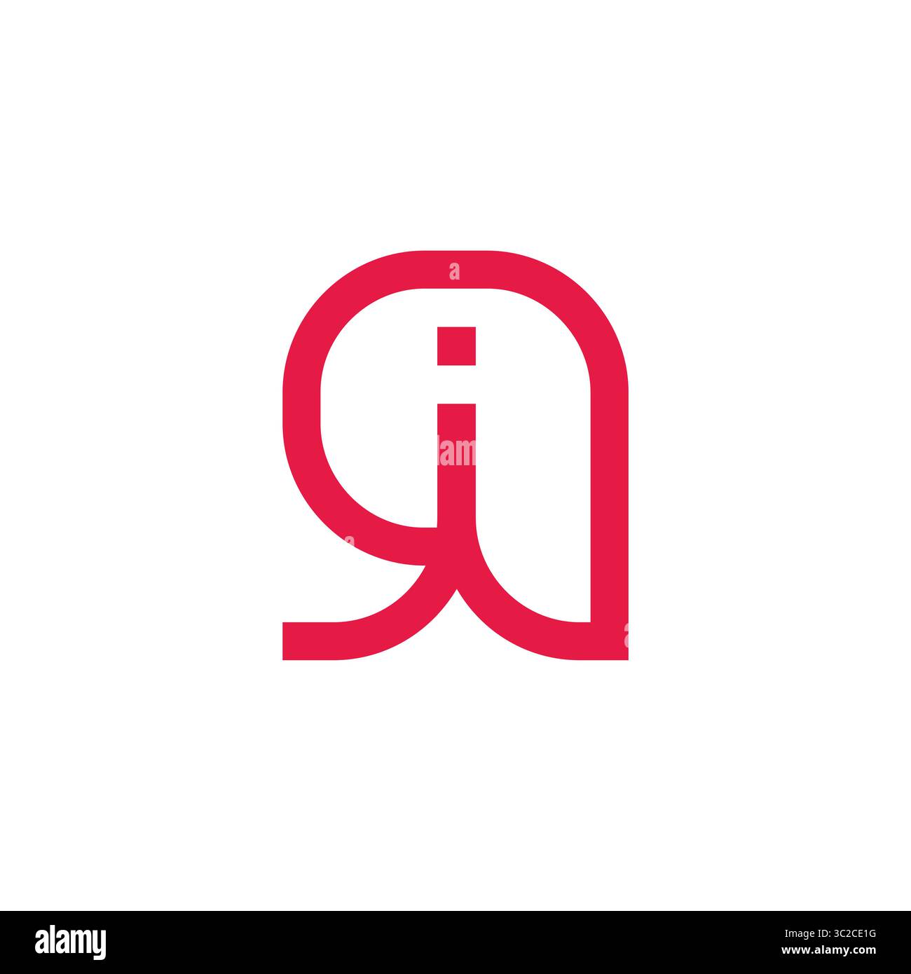 letters jq simple geometric lines logo vector Stock Vector
