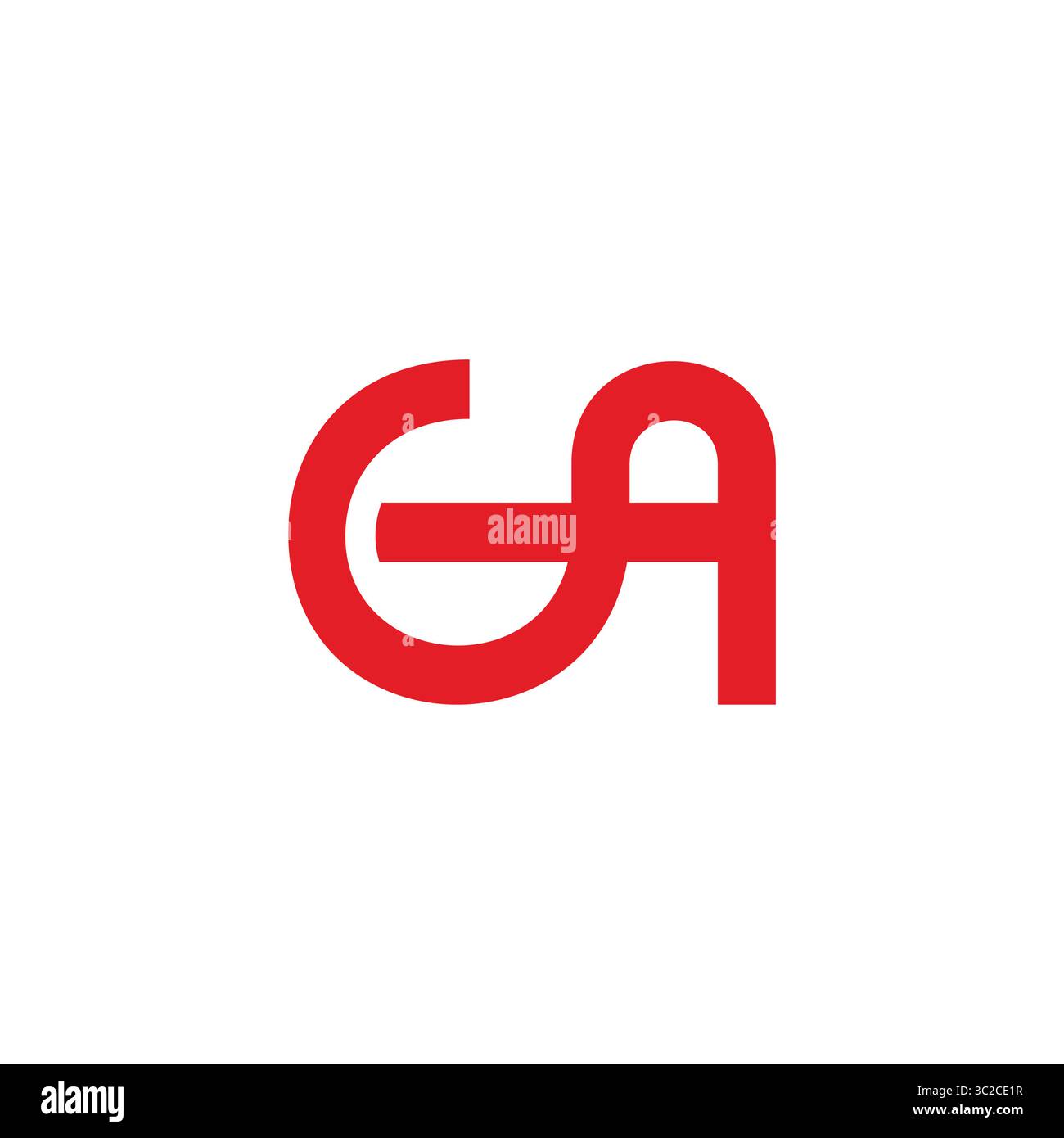 letter ga ag red simple linked logo geometric vector Stock Vector
