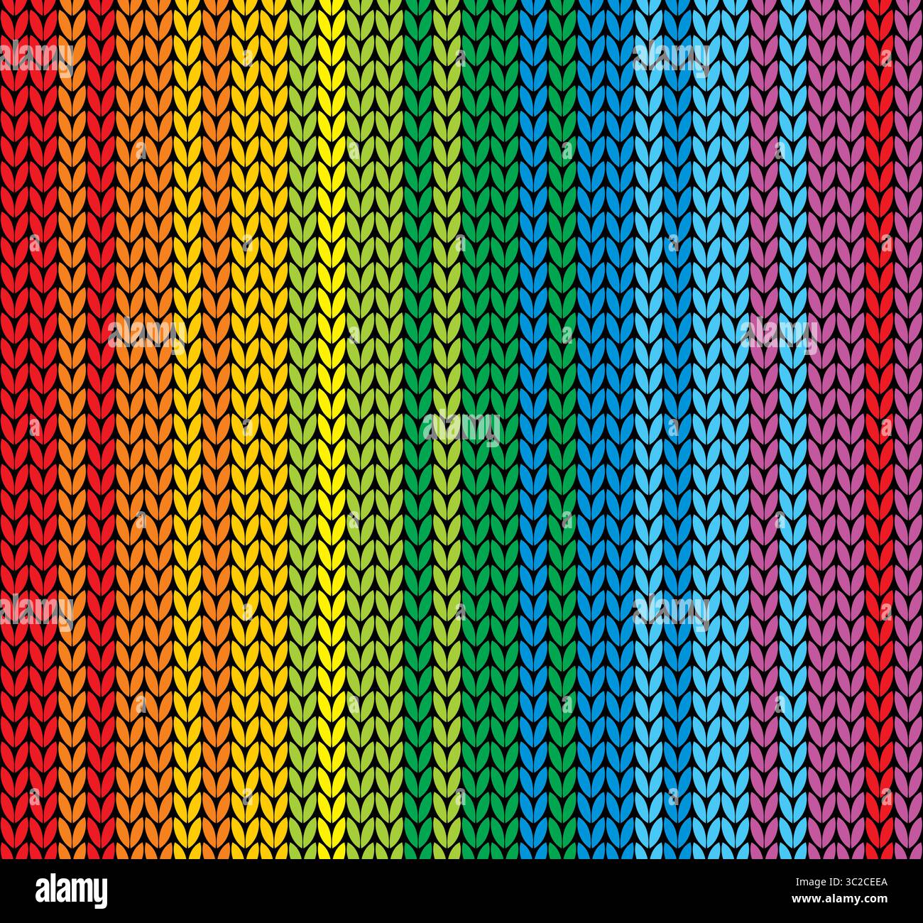A seamless background with color knitted fabric. Stock Vector