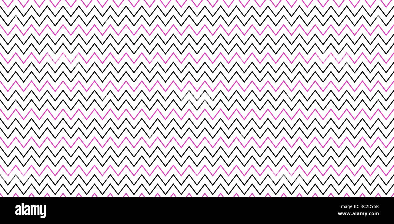 Seamless vector zigzag pattern. Abstract geometric zigzag chevrons texture. Pink and black. Stock Vector