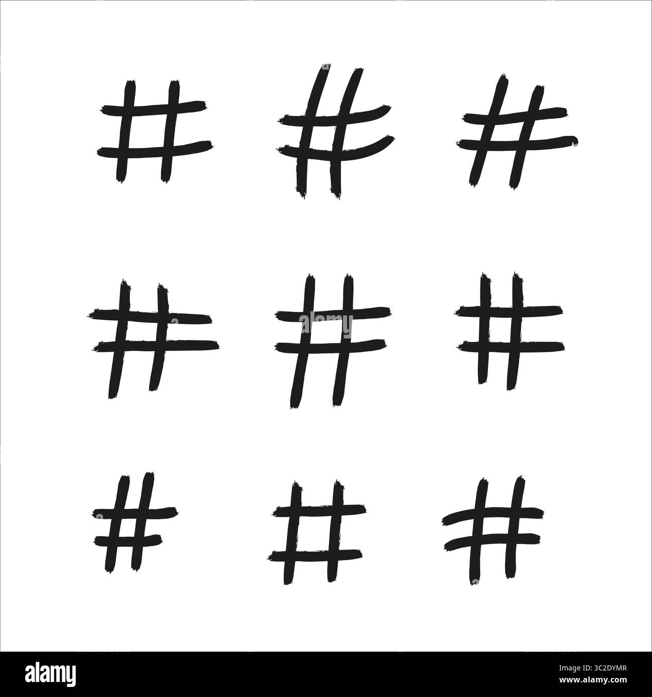 Set signs hash mark hi-res stock photography and images - Alamy