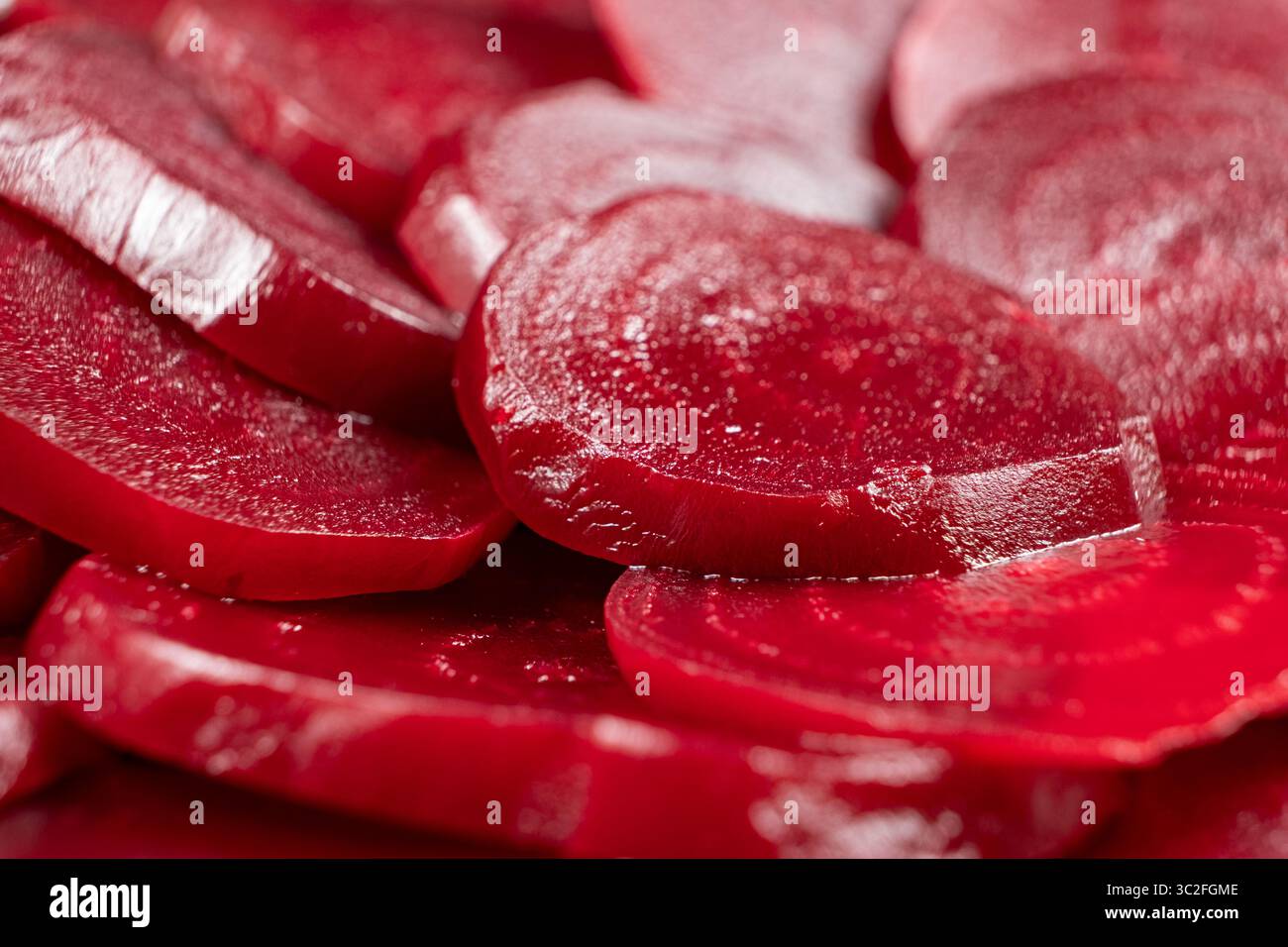 Texture of boiled red beetroot cut into slices Stock Photo - Alamy