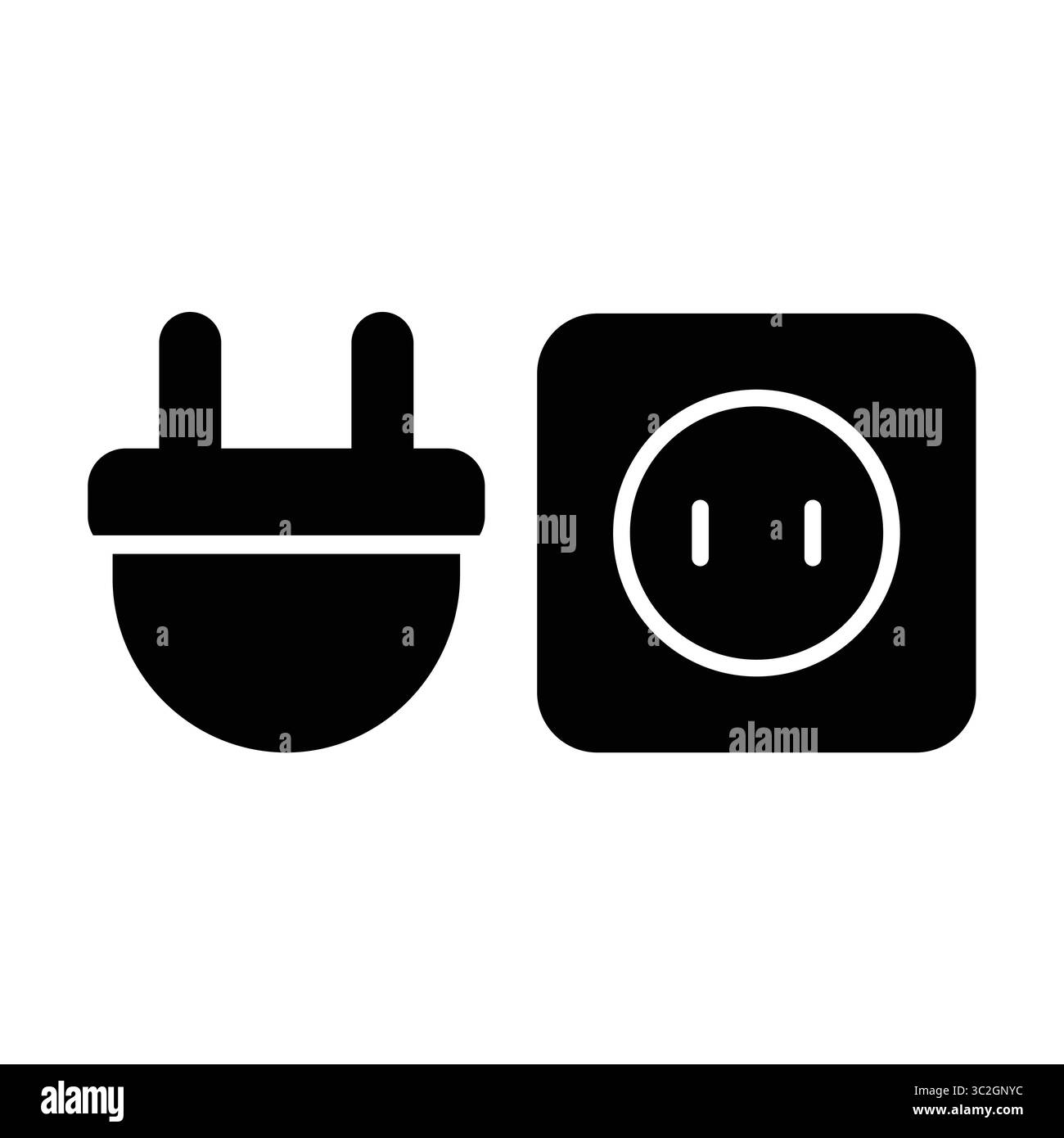 Minimalist illustration of a plug and electrical socket icon. Perfect ...