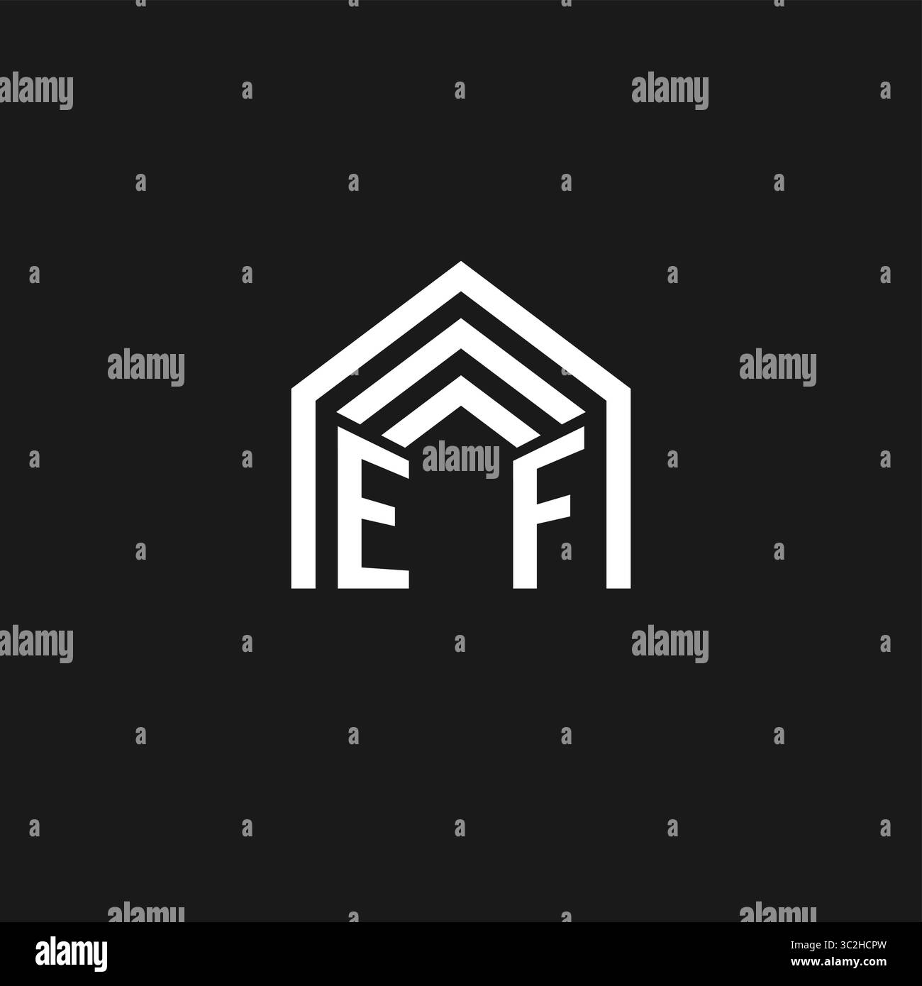 Letter EF house roof shape logo creative real estate monogram logo ...