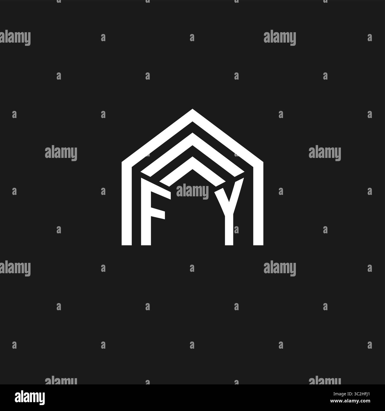 Letter FY house roof shape logo creative real estate monogram logo ...