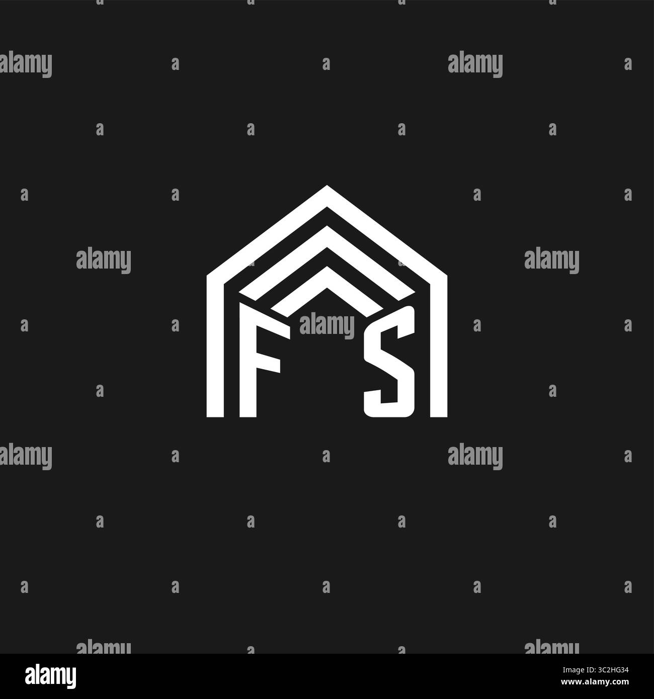Letter FS house roof shape logo creative real estate monogram logo ...