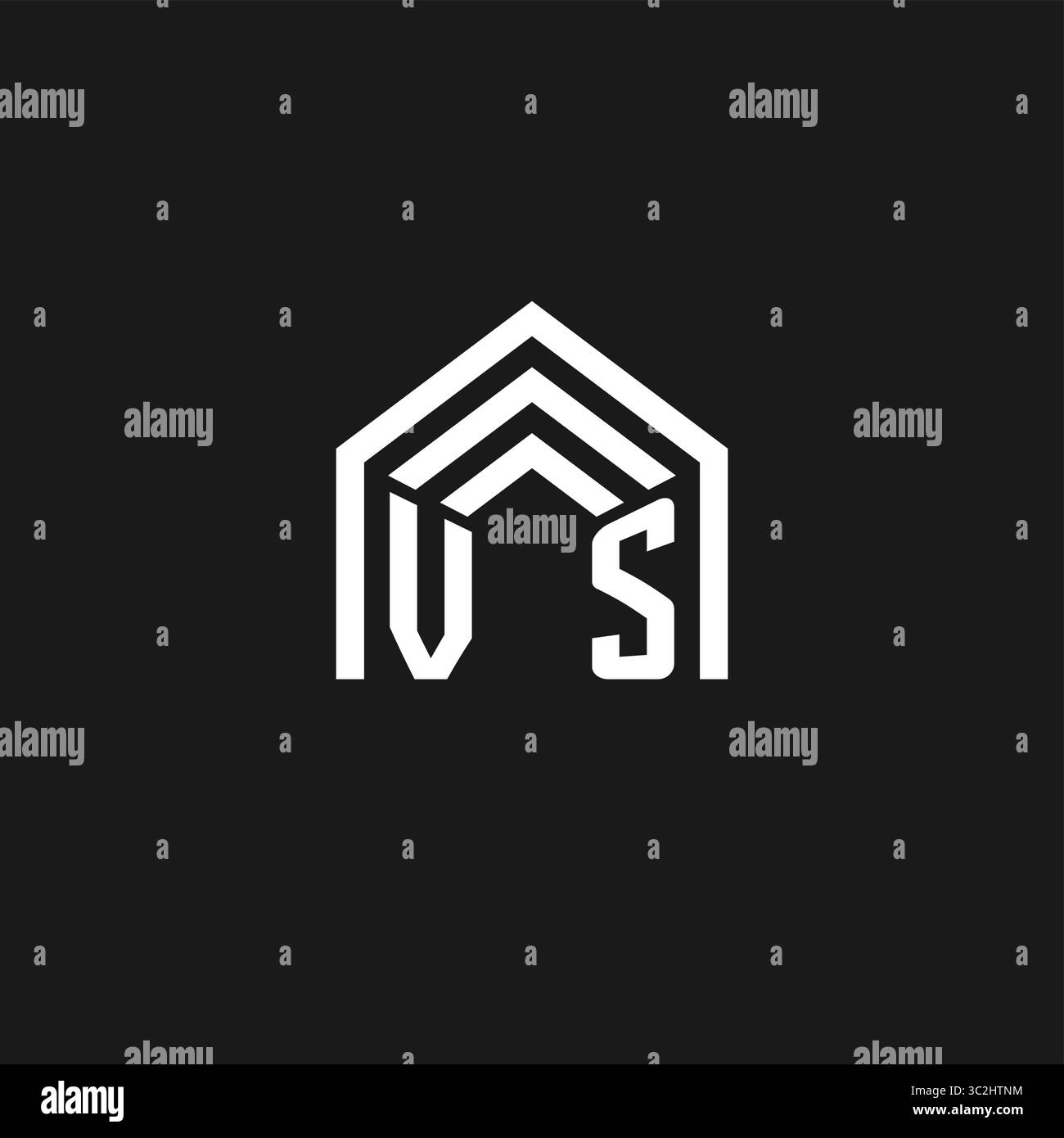 Letter VS house roof shape logo creative real estate monogram logo ...