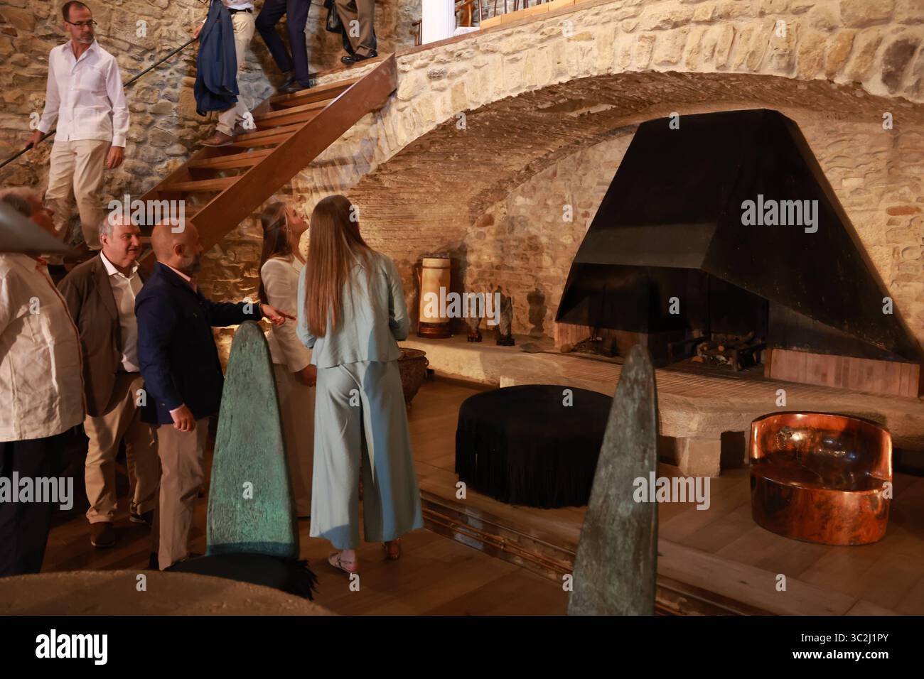 Princess Leonor de Borbon and Sofia de Borbon during a visit to Sant ...