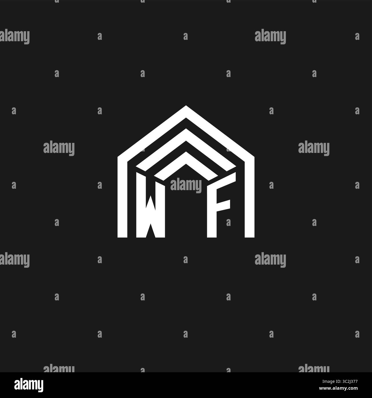 Letter WF house roof shape logo creative real estate monogram logo ...