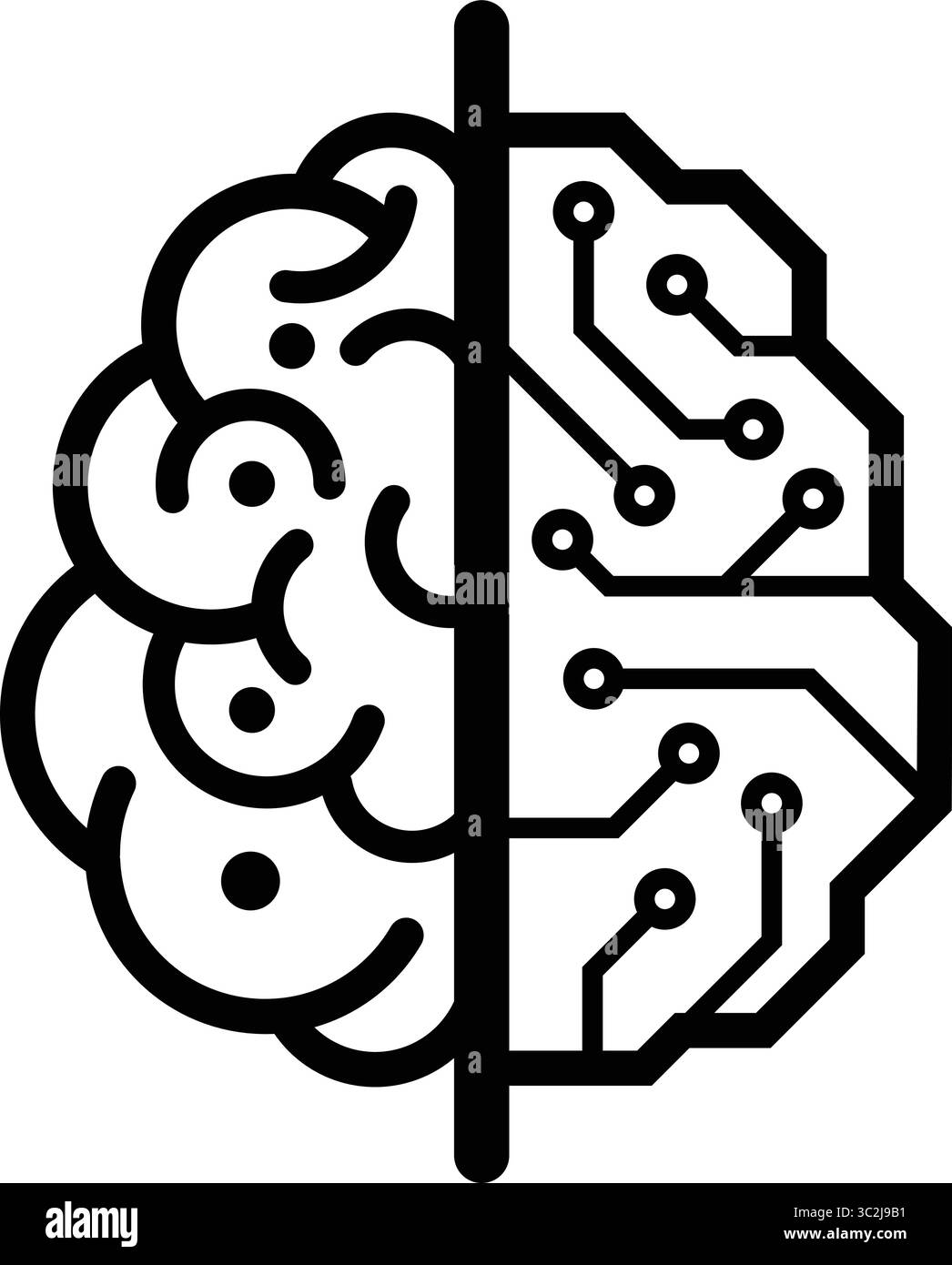 Circuit board designs resembling human brains showcase technology and Artificial intelligence Stock Vector