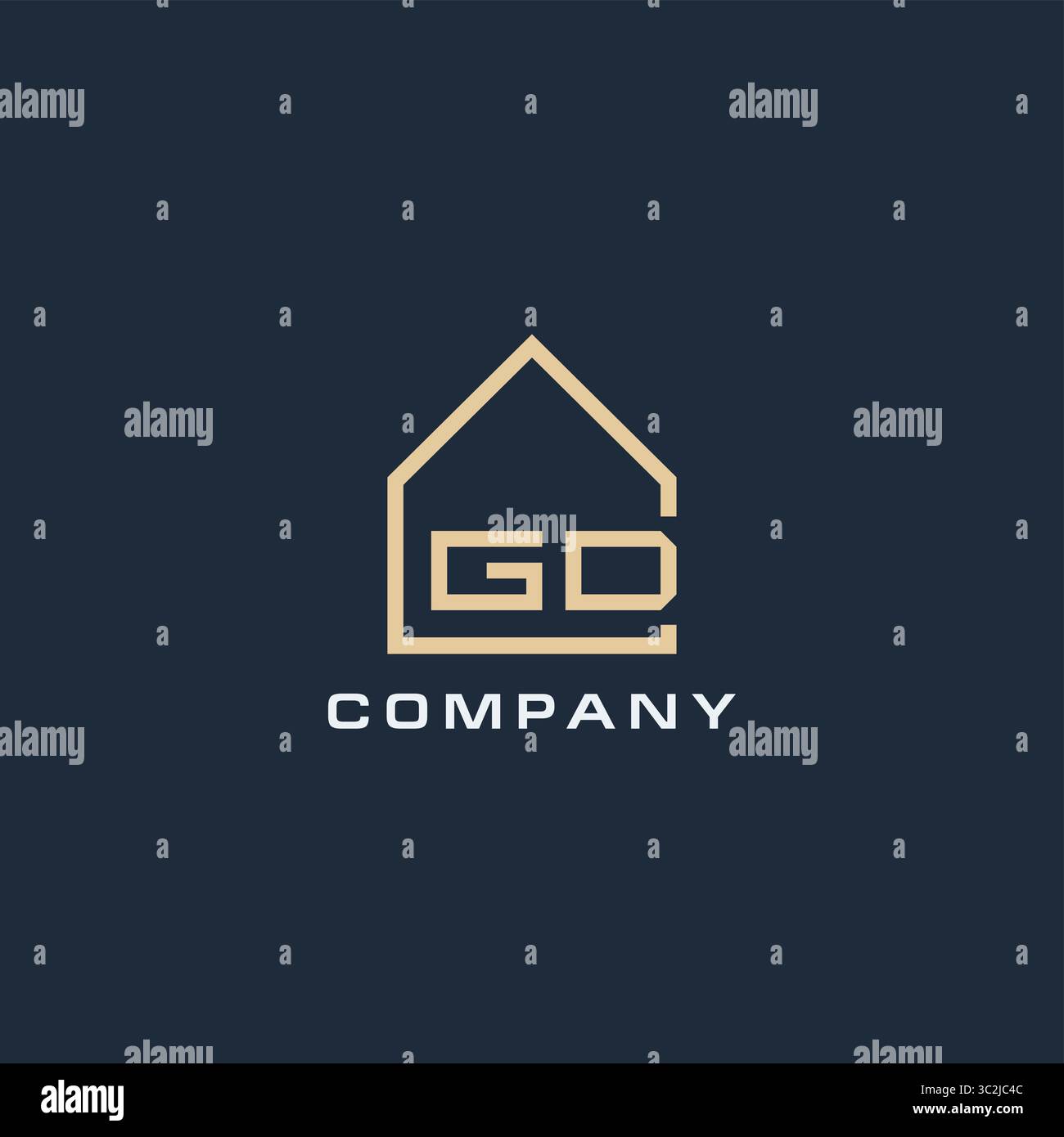 Initial letter GD real estate logo with simple roof style design ideas vector graphic vector graphic Stock Vector