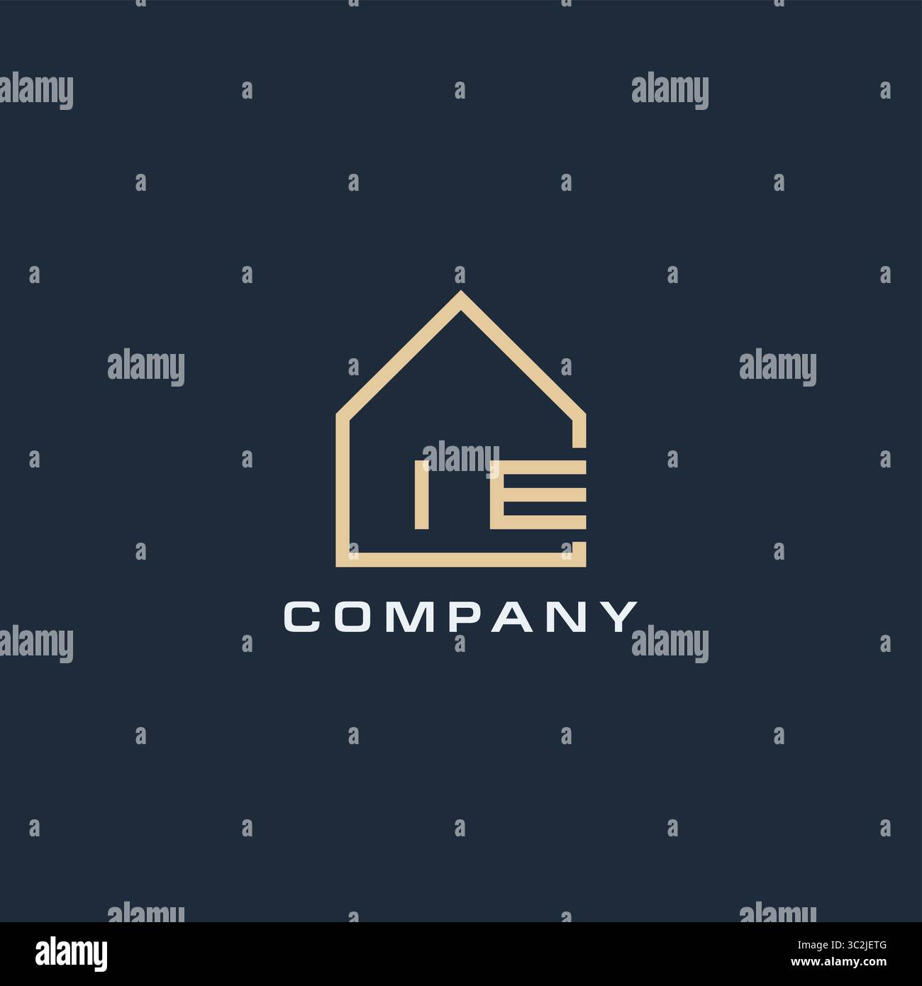 Initial letter IE real estate logo with simple roof style design ideas ...