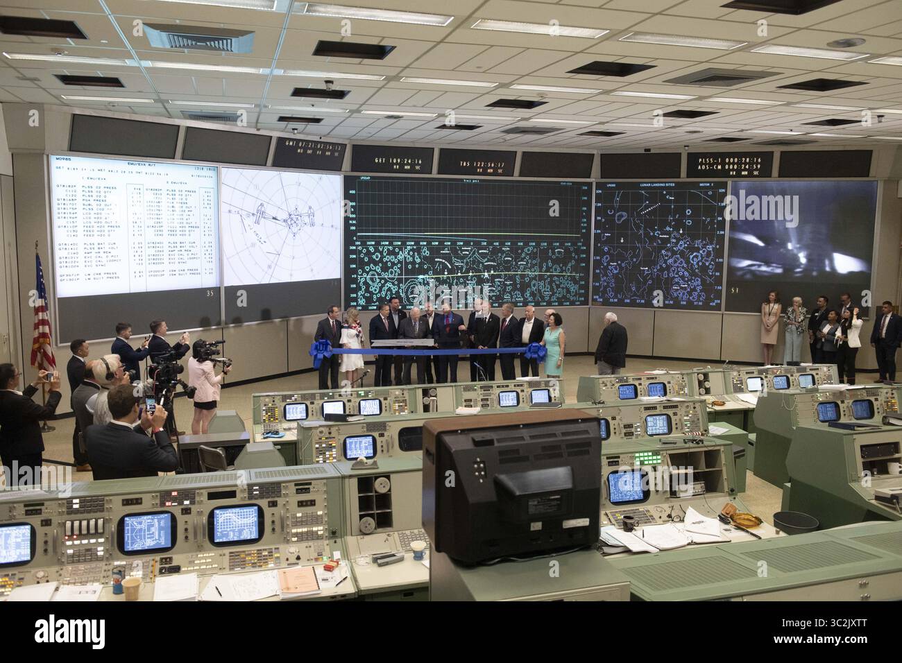 Nasa Outside June 28, 2019 - Webster, Texas, USA - The newly restored Mission ...