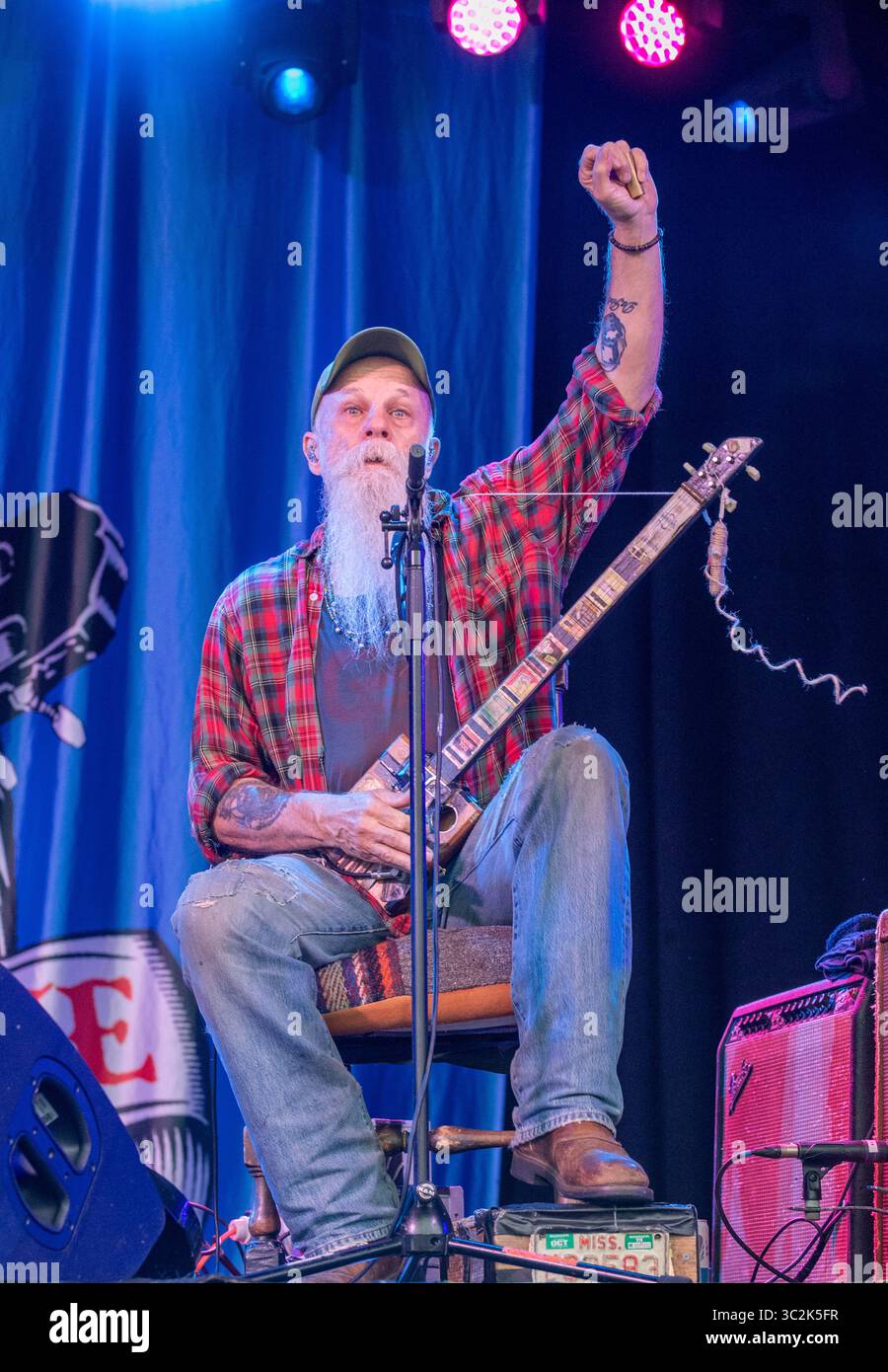 Blues singer Seasick Steve performing live on stage at the Splendour festival 2025, Nottingham. Stock Photo