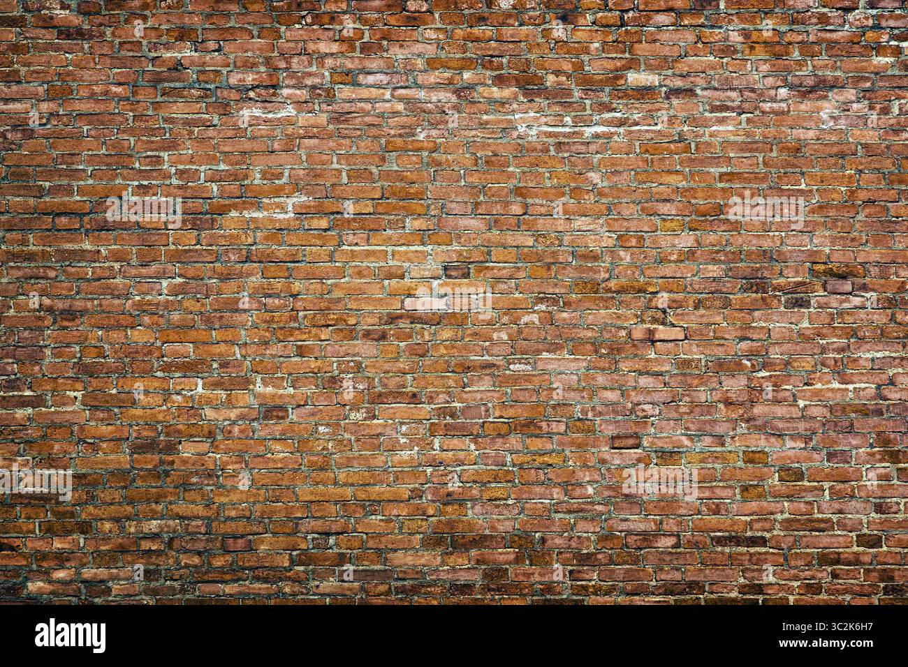 grunge brick wall background with copy space, old brickwork surface Stock Photo