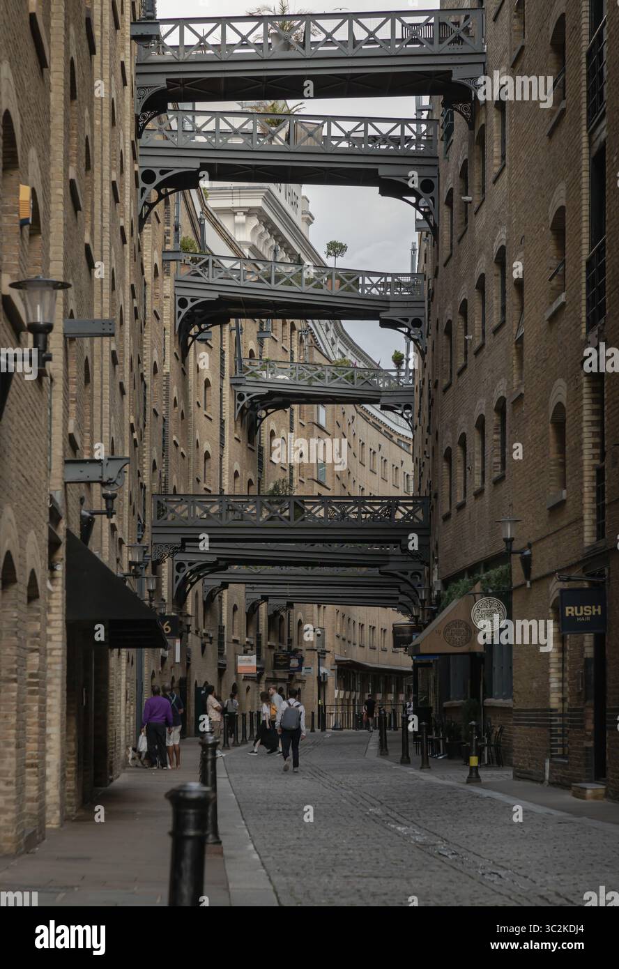 London, UK - Jul 21, 2025 - View along the iconic street of Shad Thames ...