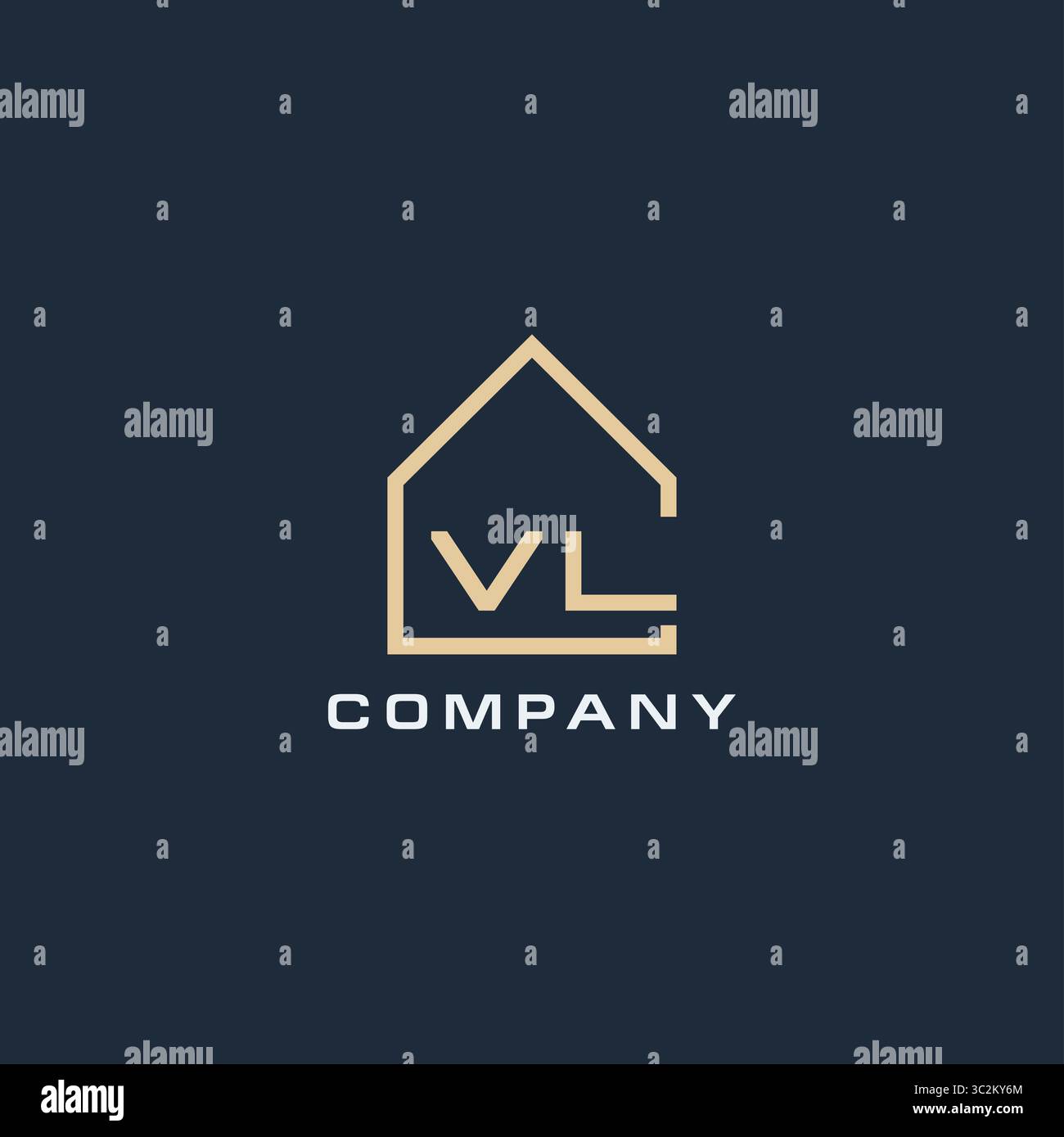 Initial letter VL real estate logo with simple roof style design ideas ...