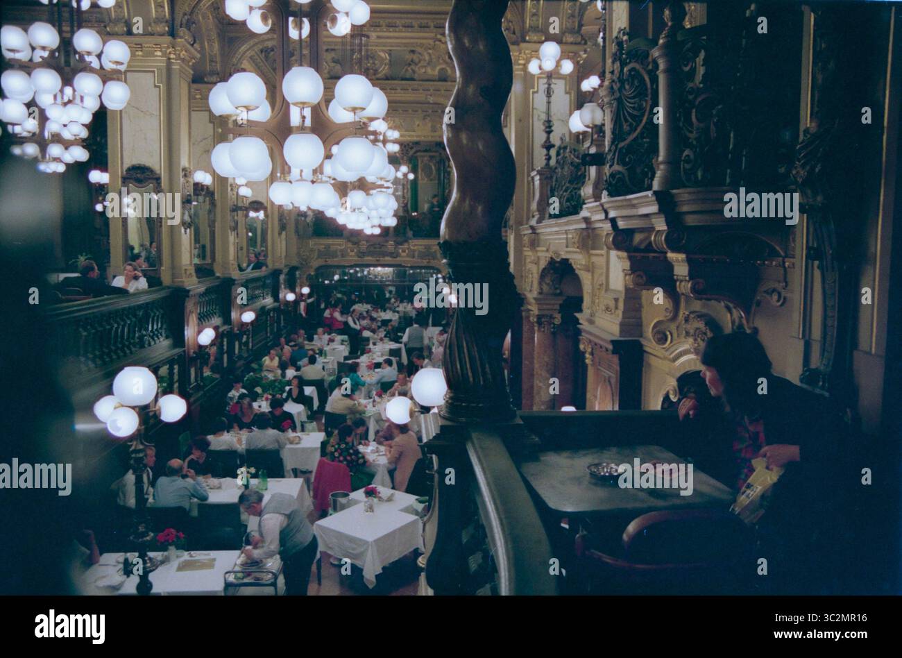 Archive image of Café Hungaria interior, Budapest, Hungary, 1992, also called Café New York Stock Photo