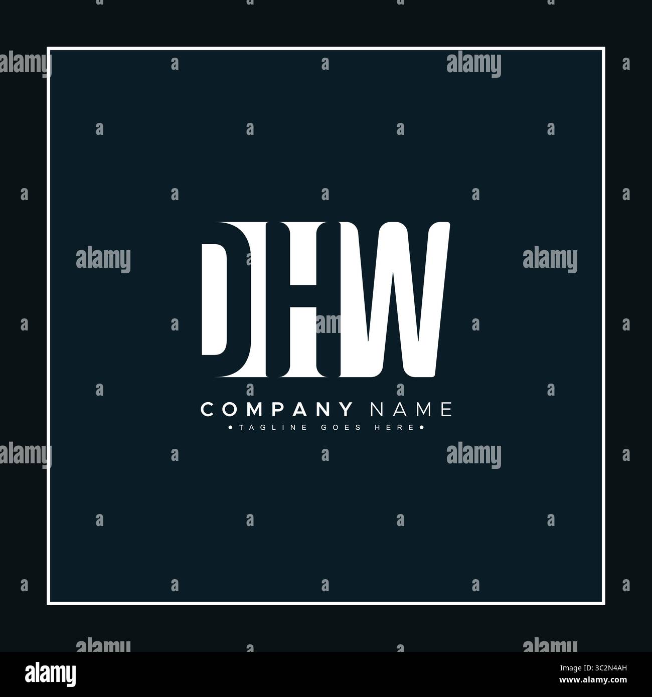 DHW Vector Logo Template - Creative Icon for Initial Letters D, H and W Stock Vector