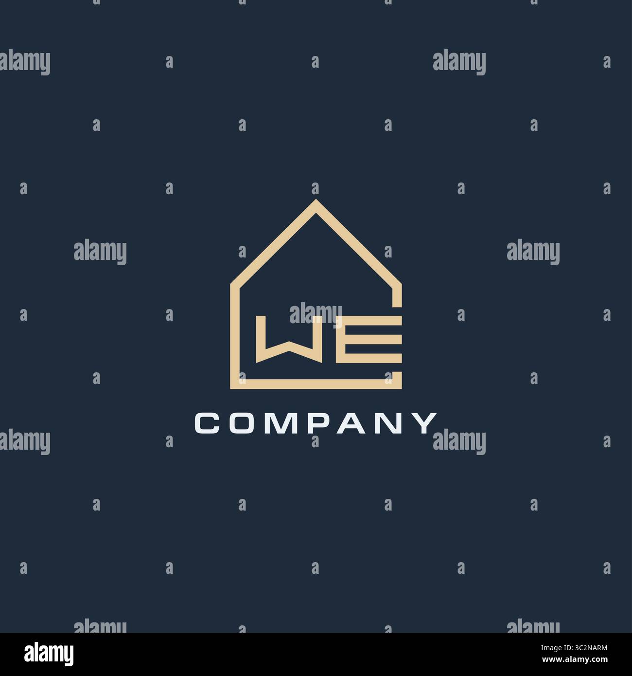Initial letter UE real estate logo with simple roof style design ideas ...